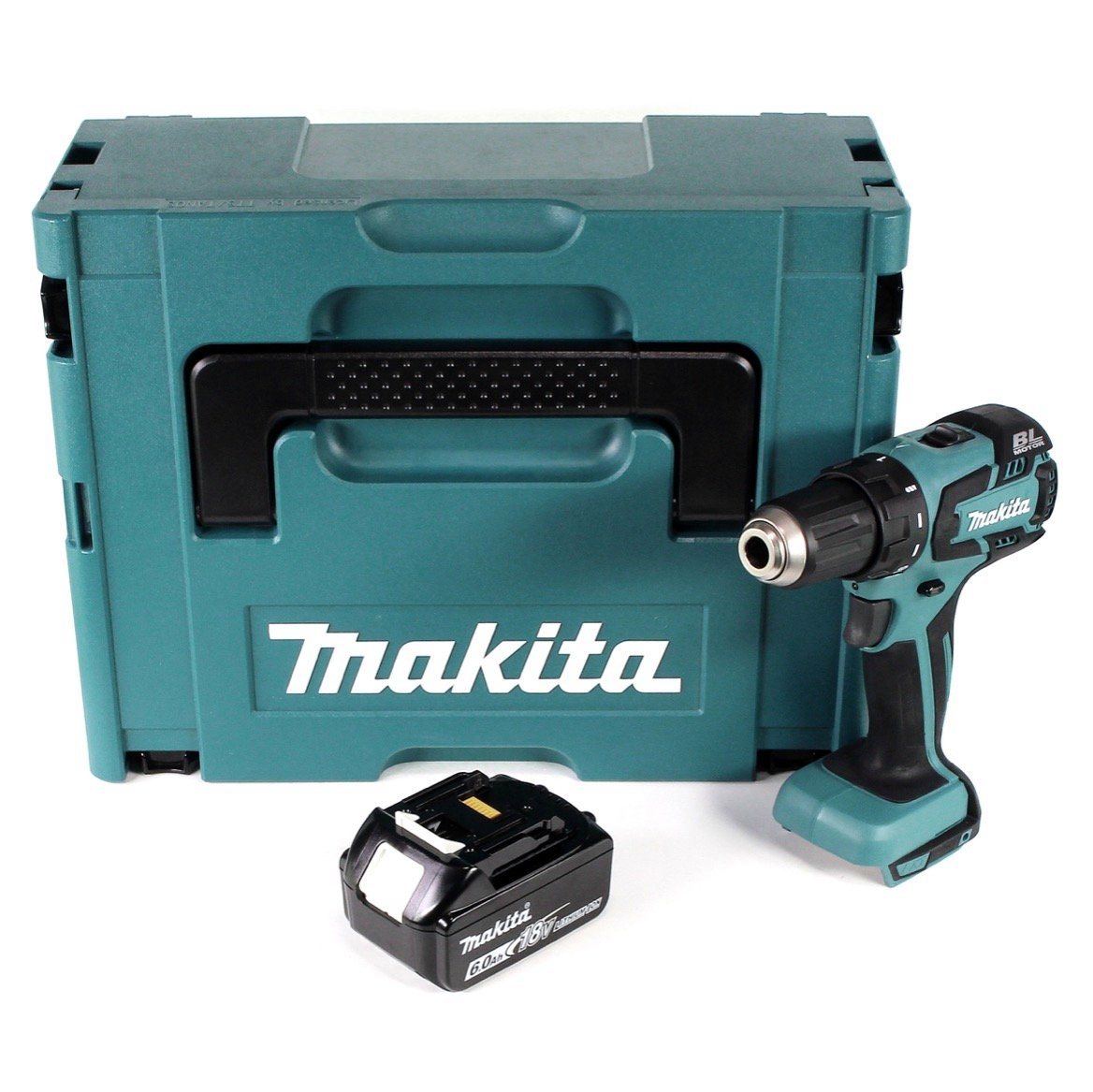 Thumbnail - Makita Säulenbohrmaschine DDF 459 G1J Akku Bohrschrauber 18V 45Nm im Makpac + 1x 6,0 Ah Akku -