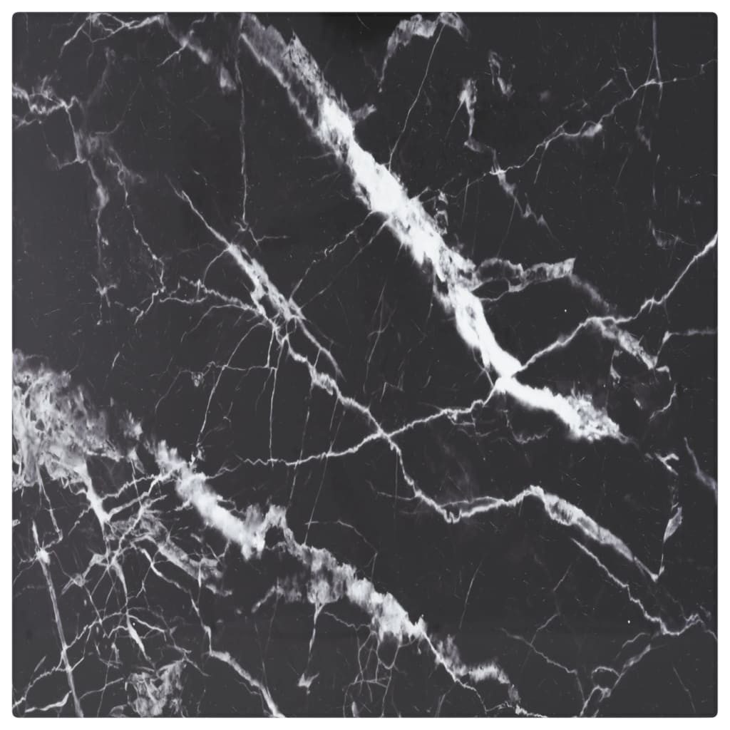 furnicato Tischplatte aus gehärtetem Glas in Schwarz 30 x 30 cm (1 St), Marmor-Optik Glasplatte, 6 mm dick für Couchtische und Beistelltische