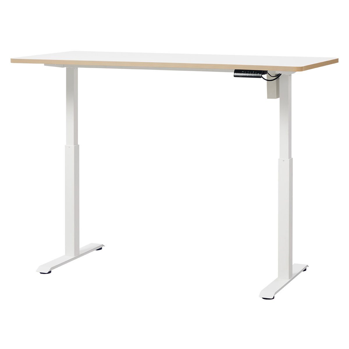 Schreibtisch mit C iPad, Netzteil cm Schreibtisch Weiß für KOWO Ladegerät und iPhone, mit Tischgestell, Handy MacBook, Höhenverstellbarer 160 Bürotisch USB USB
