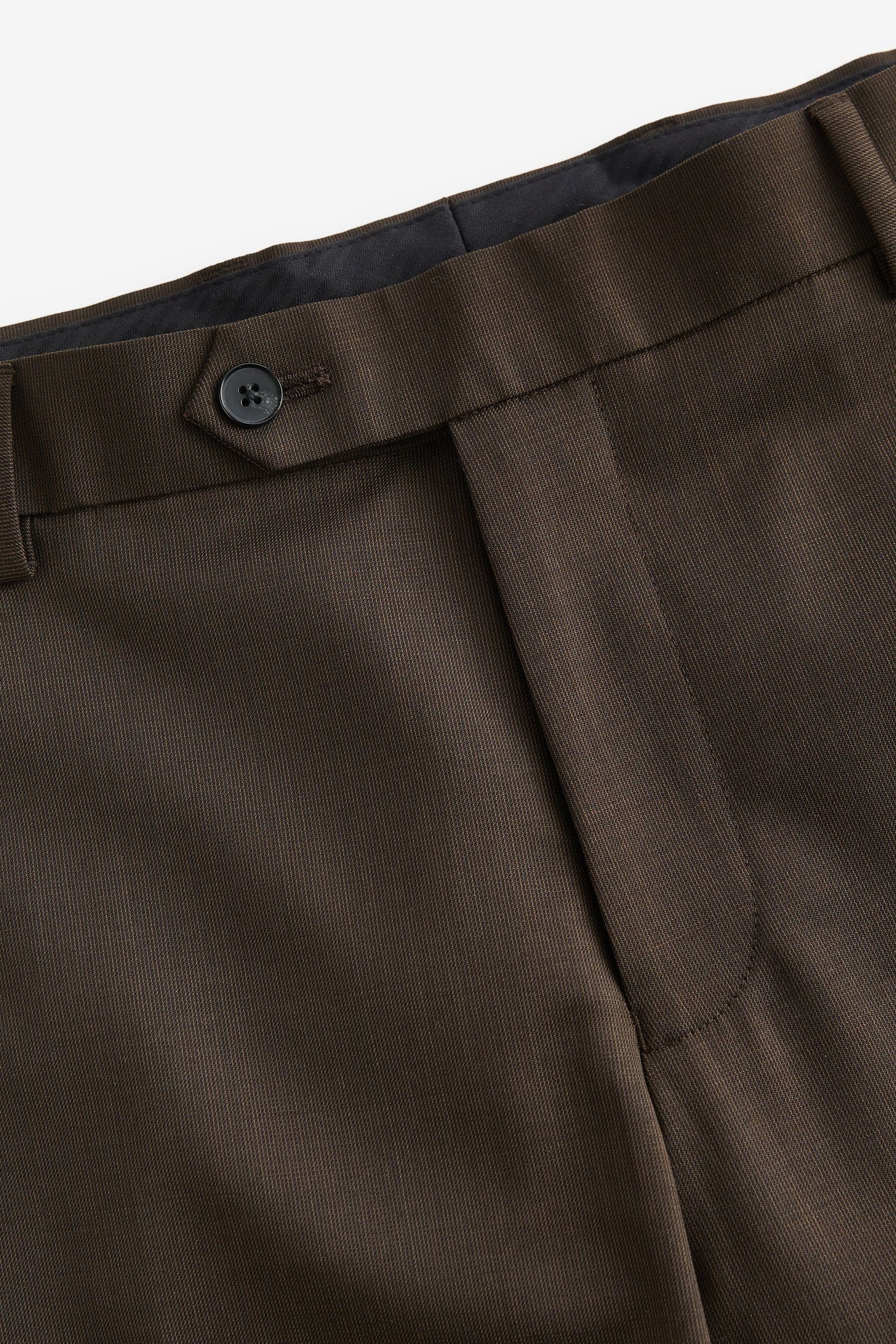 Wollgemisch Anzughose aus Next (1-tlg) Slim-Fit-Hose Brown