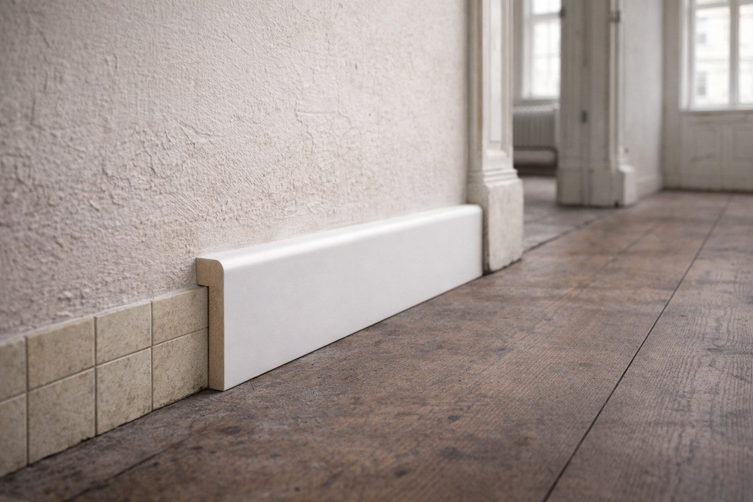 Südbrock Sockelleiste Sockelleiste Abdeckleiste Fliesensockel 19x80 RAL 9016 Lichterfelde, L: 250 cm, H: 8 cm, 1-St.