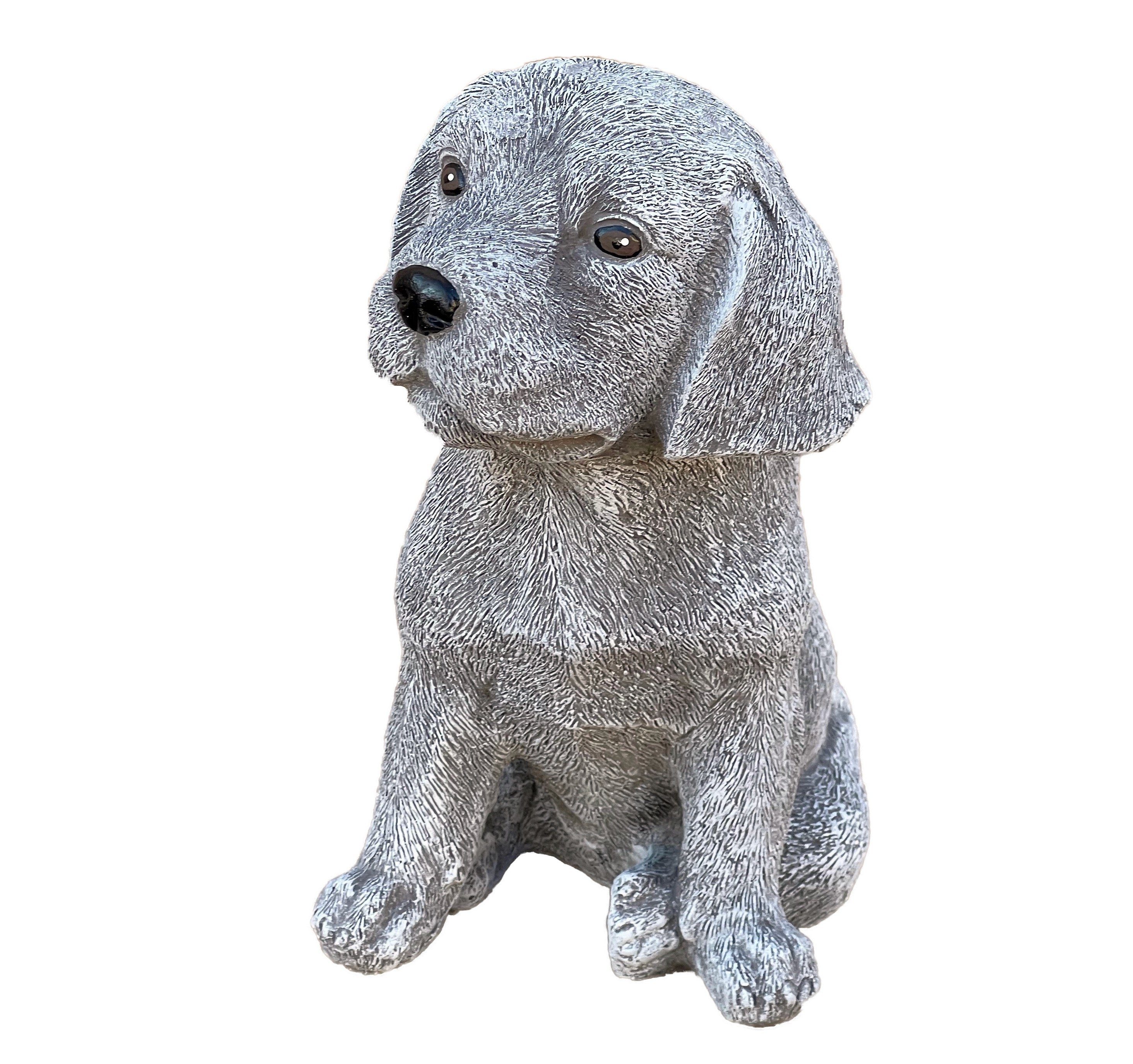 Stone and Style Gartenfigur Steinfigur Beagle Welpe witterungsbeständig Gartenfigur