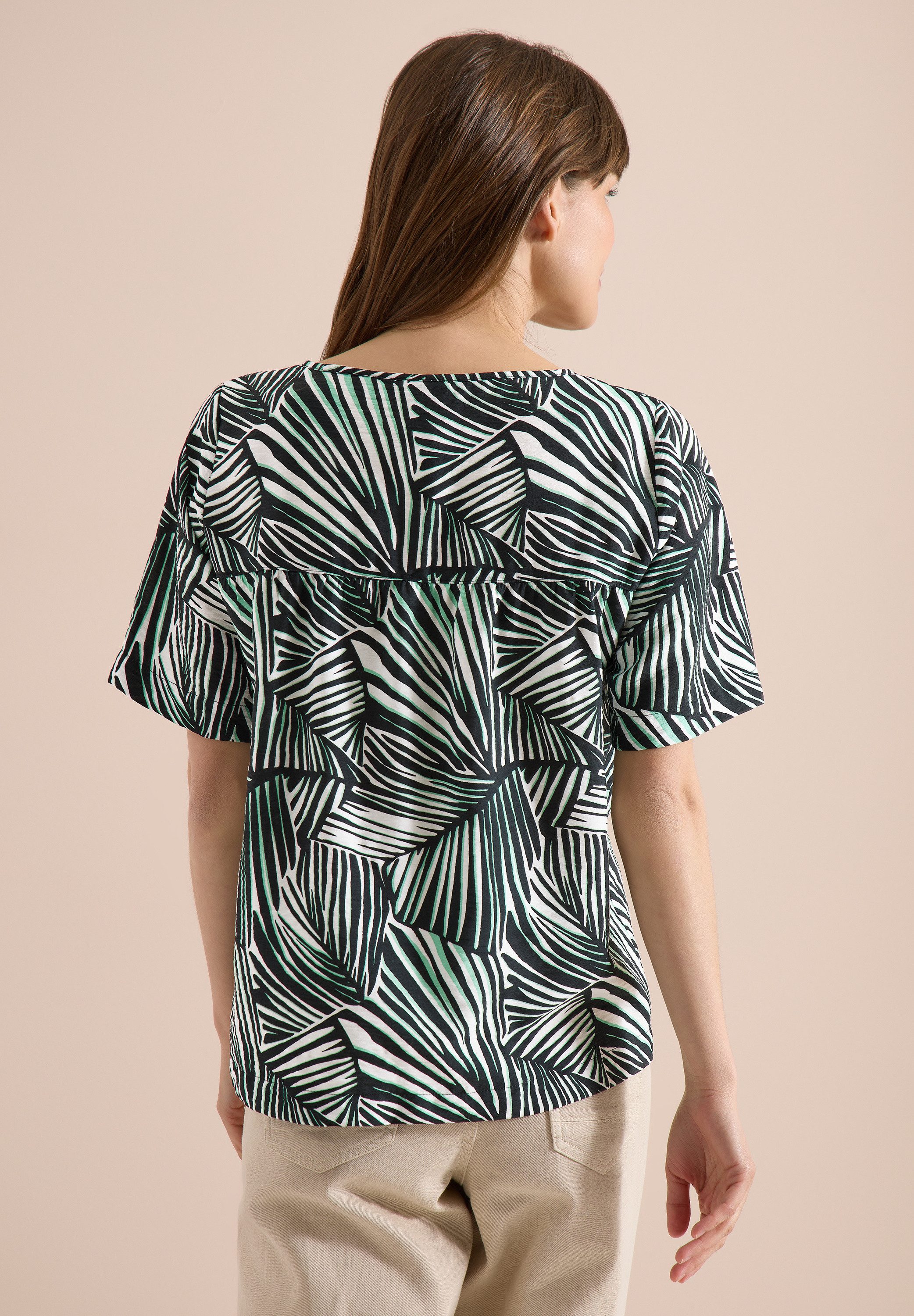 CECIL Kurzarmbluse mit allover Print
