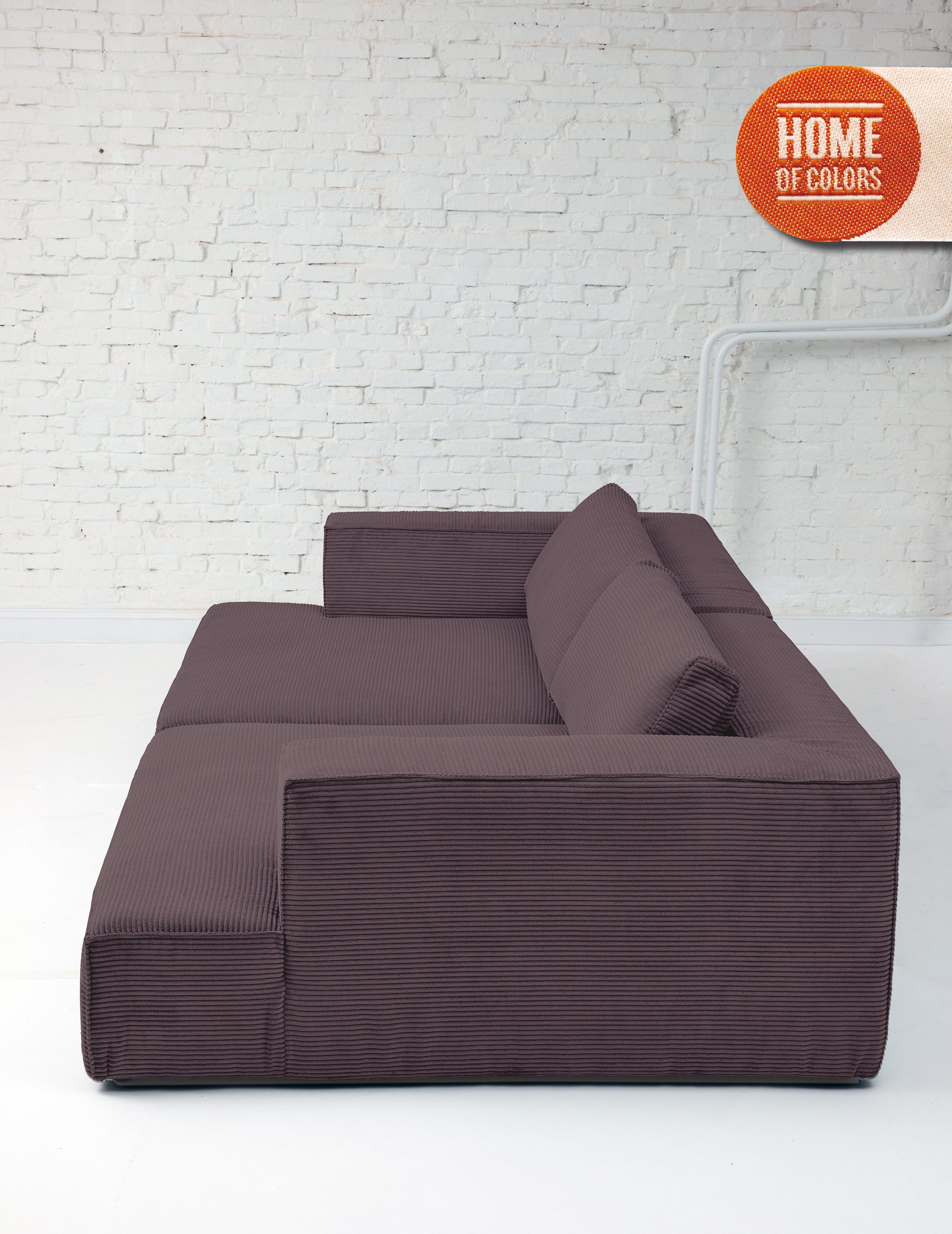 HOME OF COLORS Big-Sofa BIG CUBE – das kubische Megasofa mit extra-tiefem, soften Sitzgefühl, in weichem Cordstoff und vielen schönen Farben