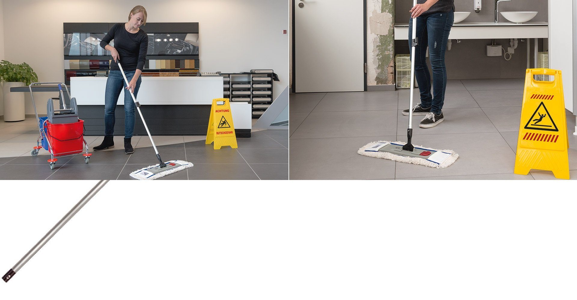 Wischmopp Magic Klick + Teleskopstiel + 1 Baumwollmop + 1 Microfasermop