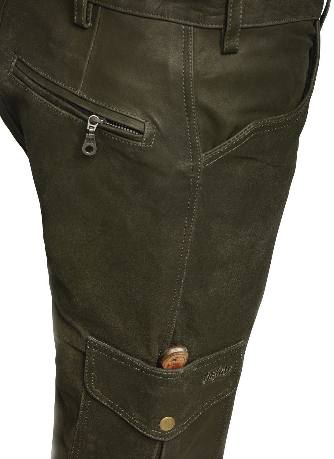 La Chasse® Lederhose Jagd Lederhose aus Büffelleder mit Beintasche Herren strapazierfähig