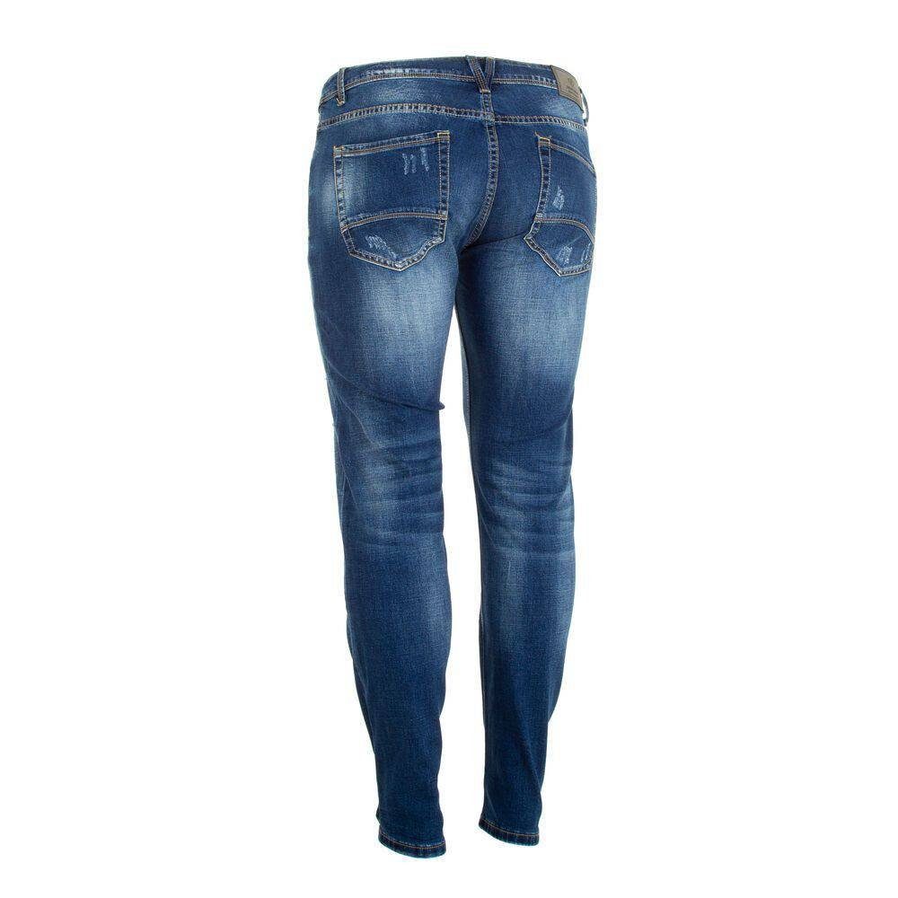 Ital-Design Stretch-Jeans Freizeit Jeansstoff Blau Jeans Herren in