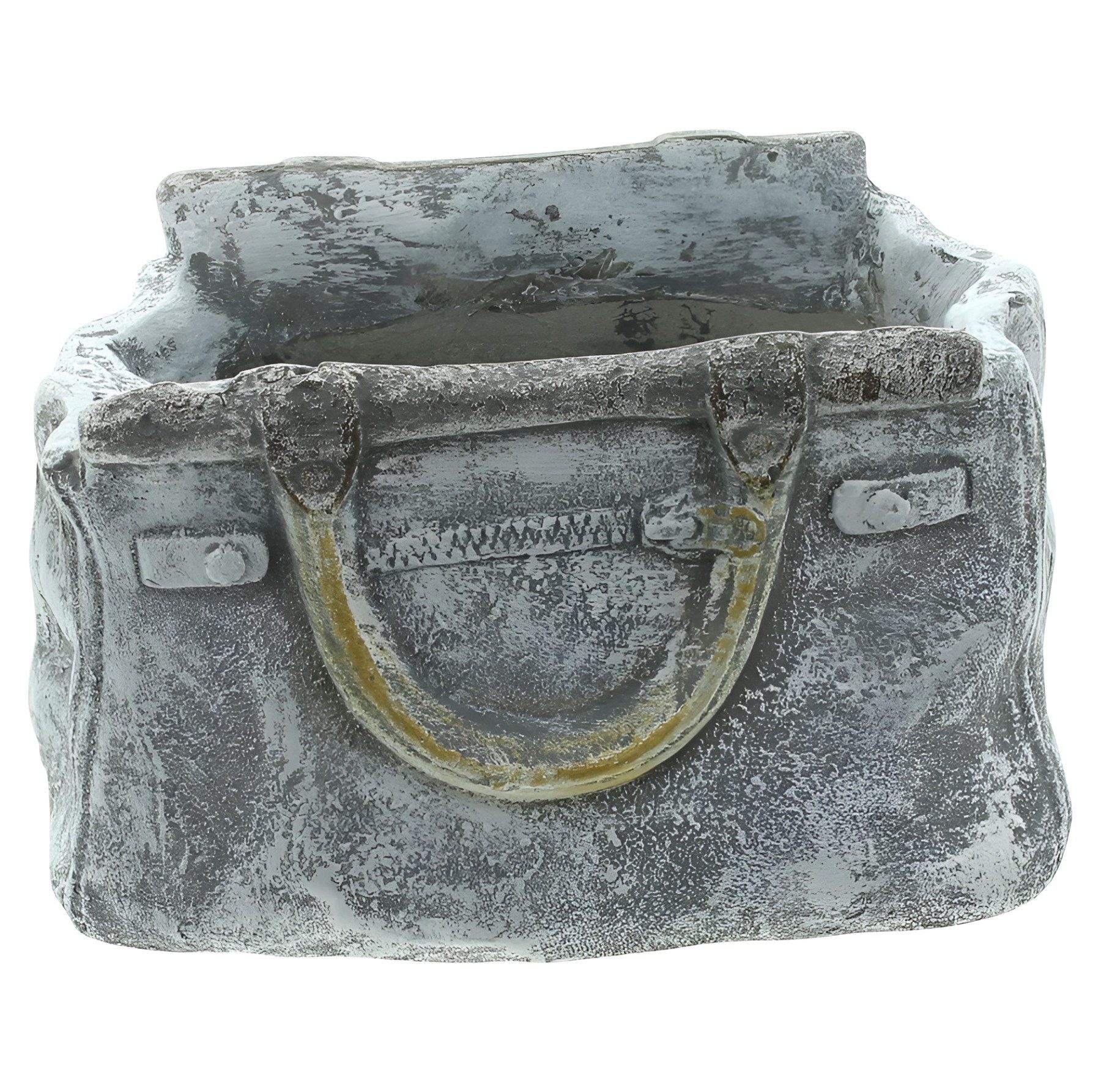 Dekoleidenschaft Blumentopf "Handtasche" in Stein Optik, Pflanztopf in Taschenform, Pflanzgefäß (1 St), Gartendeko für Draußen, Pflanzschale, Blumenschale, Übertopf