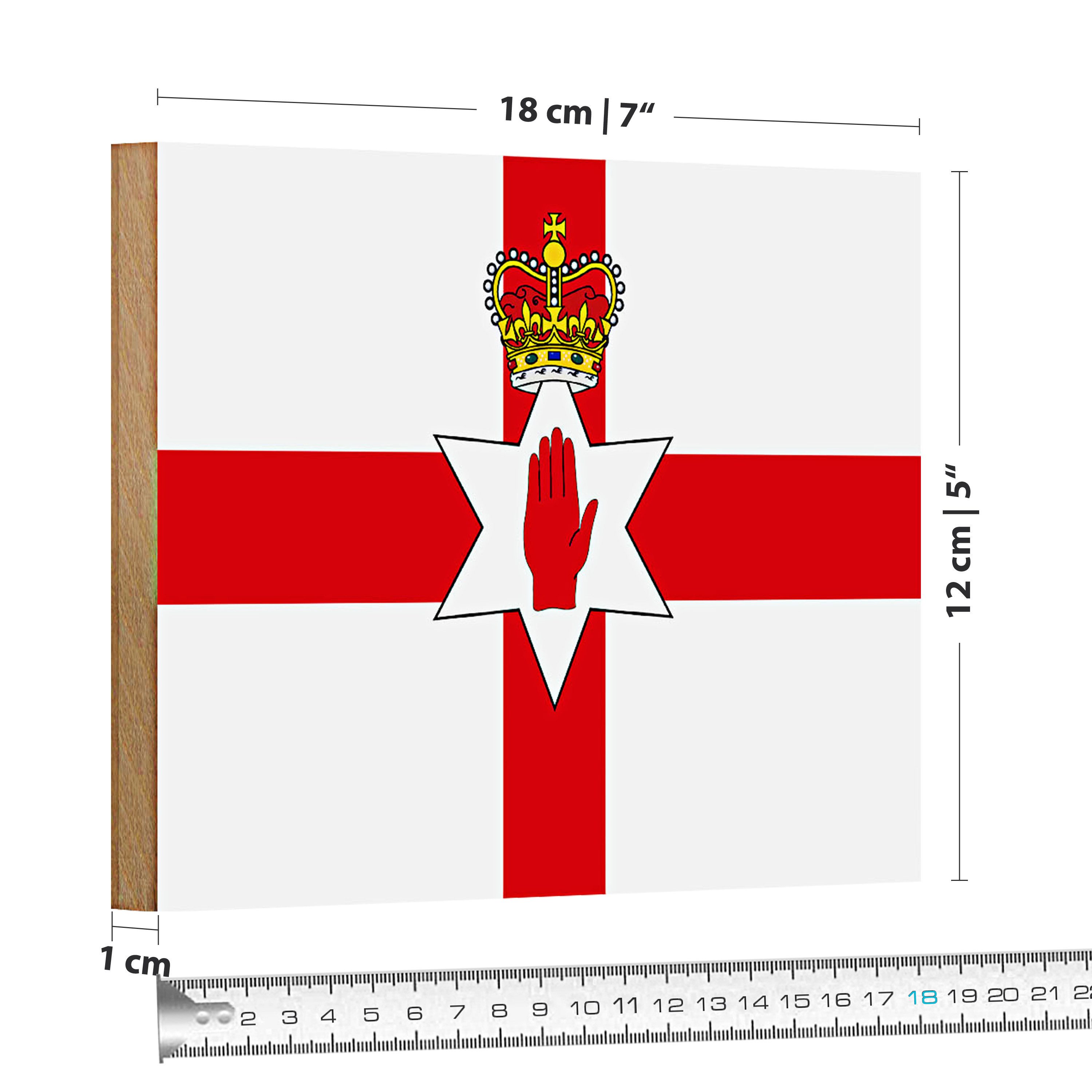Roomando Holzbild Flagge Nordirland 18x12cm Flag Northern Ireland
