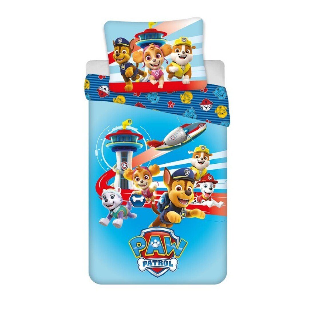 PAW PATROL Bettwäsche Paw Patrol Chase Rubble Marshall Kinder Bettwäsche, PolyCotton, 2 teilig, Deckenbezug: 135-140x200 cm Kissenbezug: 65X65 cm