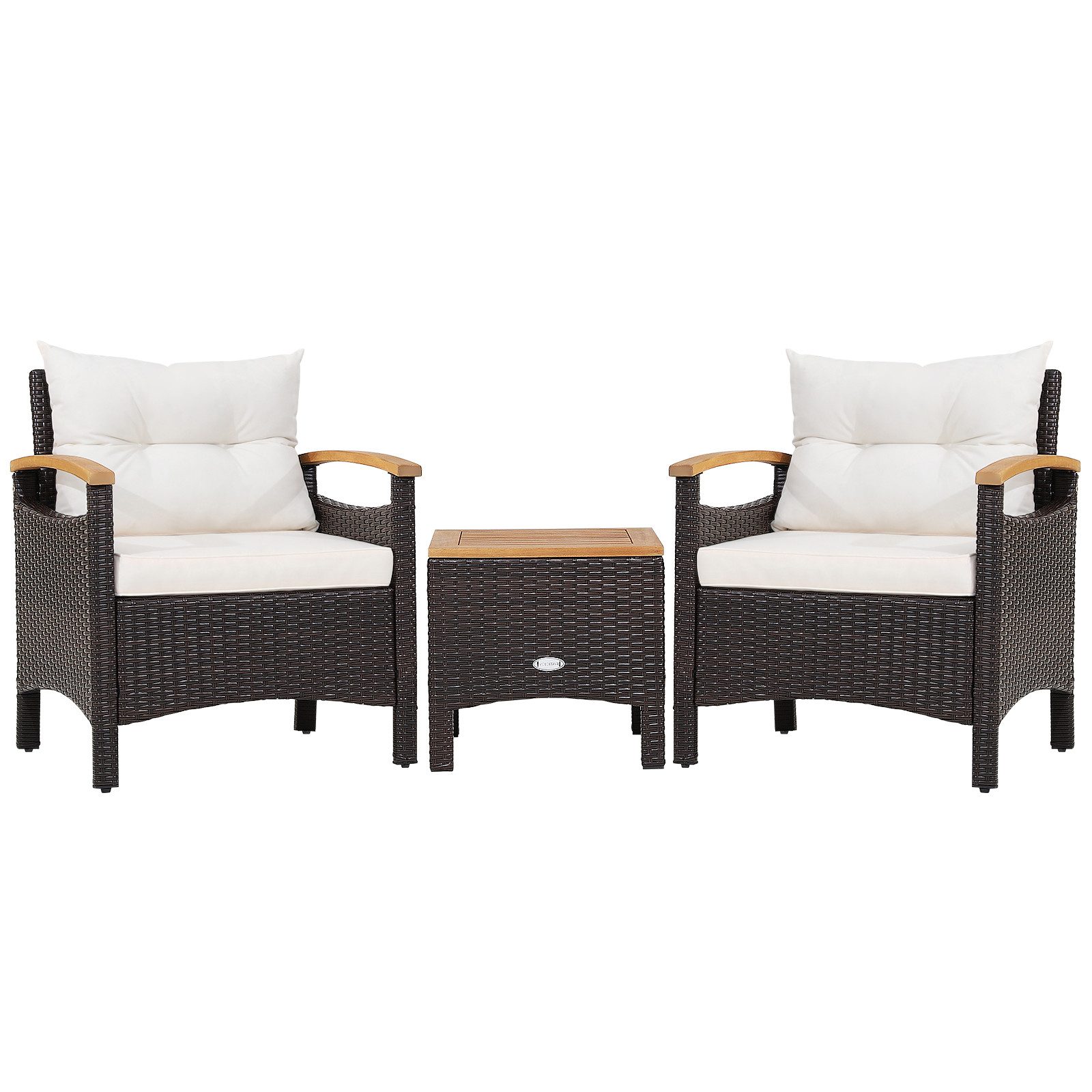 KOMFOTTEU Sitzgruppe Gartensessel, (Set, 3-tlg), Terrassenmöbel mit Kissen