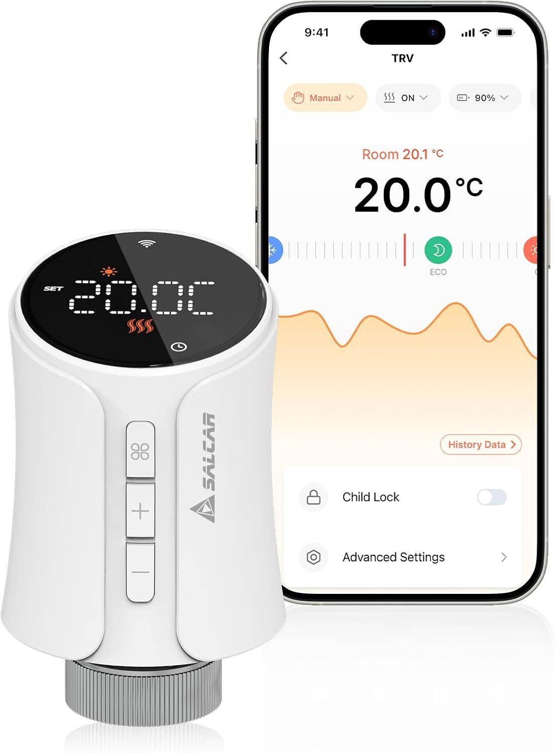 Salcar Heizkörperthermostat Smart WiFi Heizkörperthermostat Thermostat Heiz günstig online kaufen