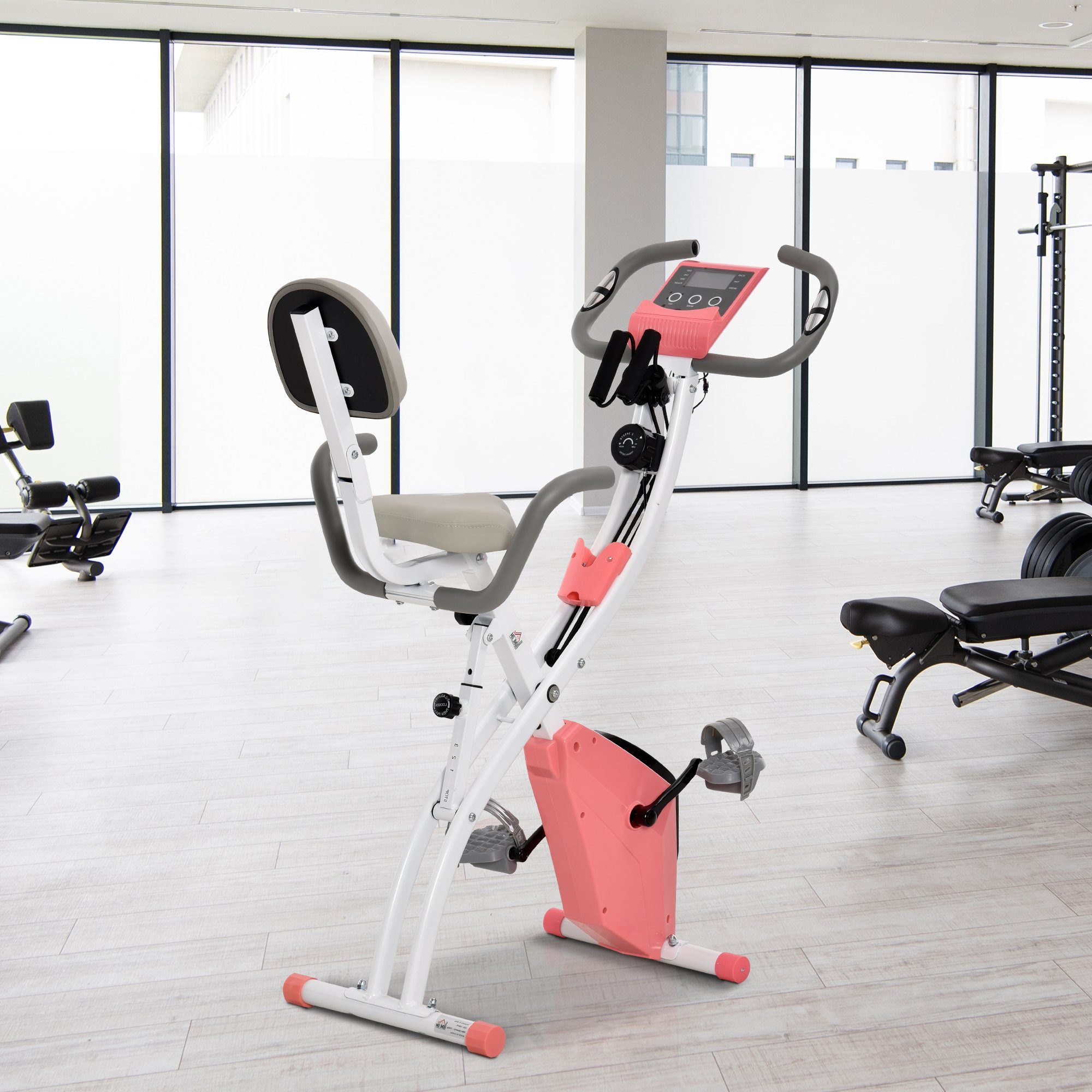 HOMCOM Heimtrainer Fahrradtrainer mit LCD Display