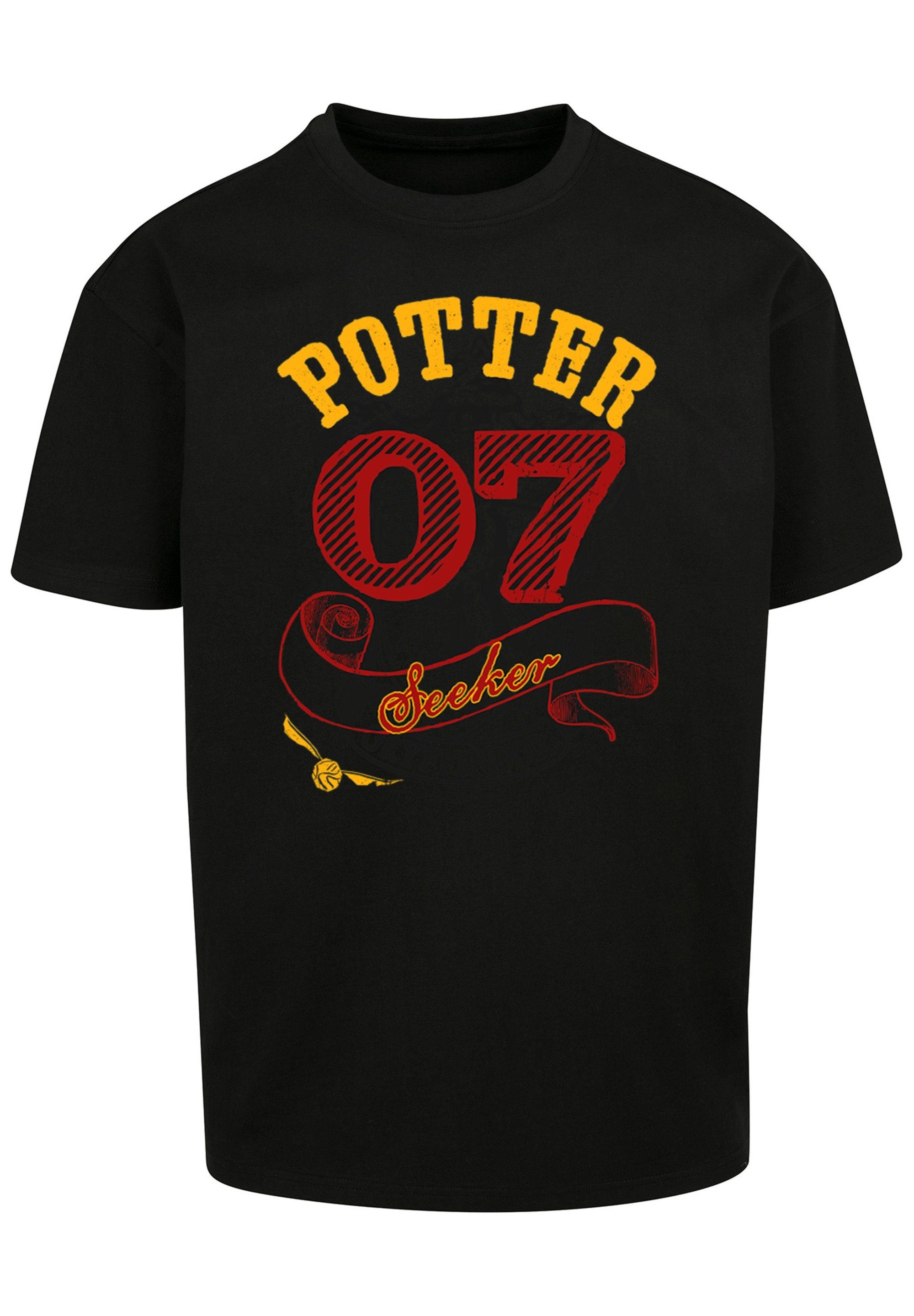 F4NT4STIC Kurzarmshirt Herren Harry Potter Seeker - Dark with Heavy Oversize Tee (1-tlg) black