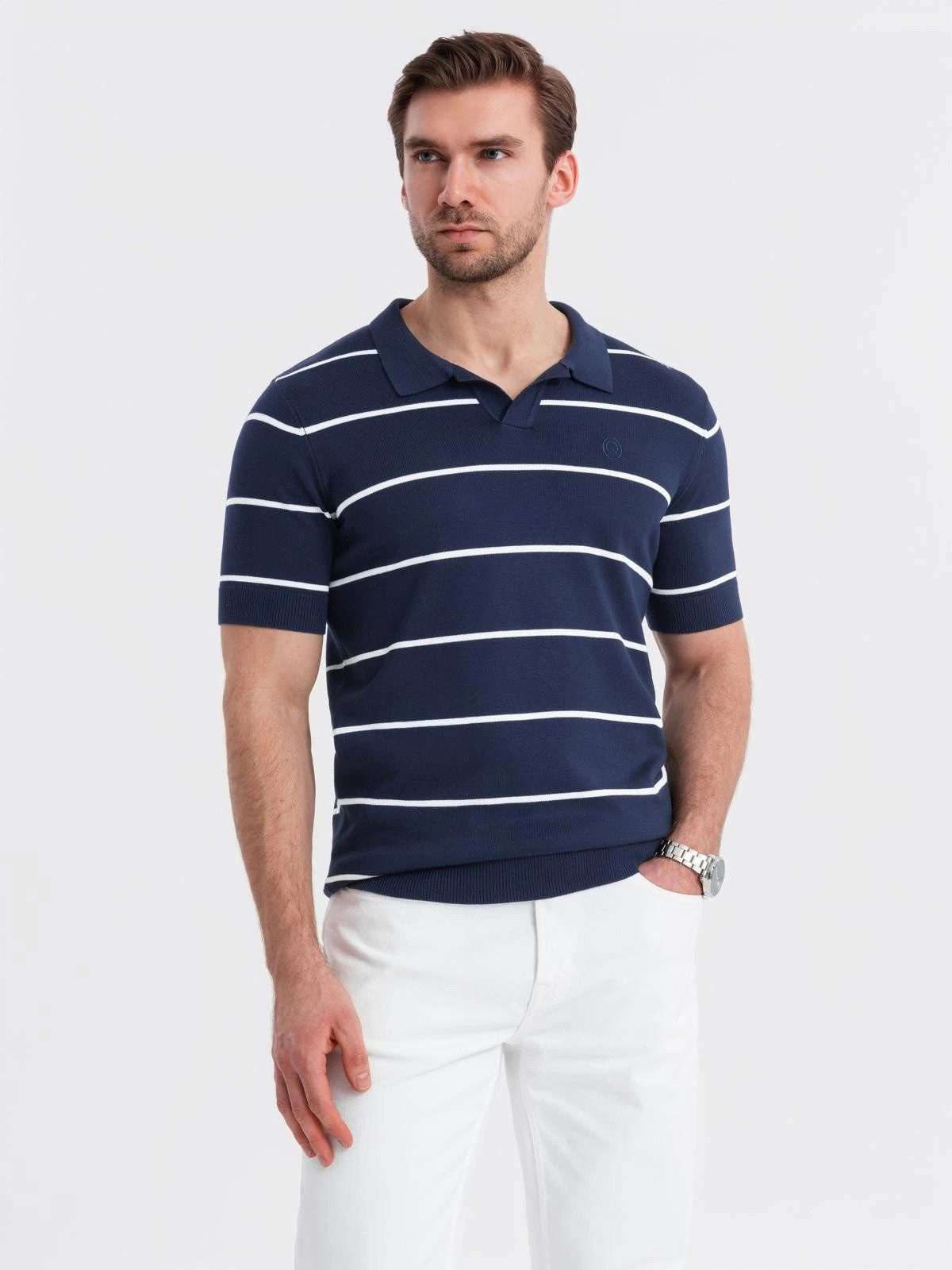 OMBRE Poloshirt Horizontal gestreiftes Herren-Poloshirt mit günstig online kaufen