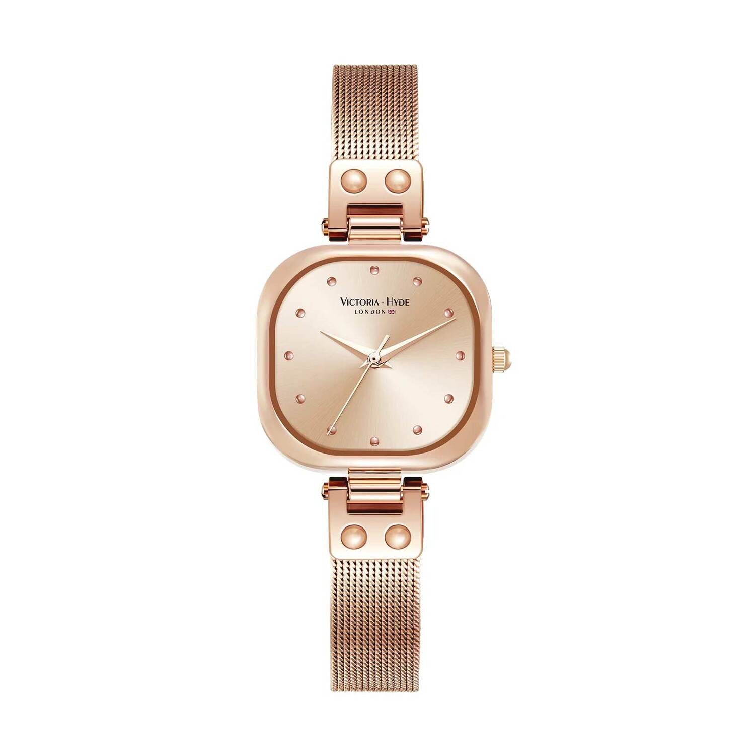 Victoria Hyde Quarzuhr Rock Damen Armbanduhr, Damenuhr, Edelstahlarmband, analog Lederarmband Quadratisch, (1-tlg., Kein Set)