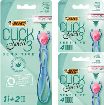 BIC Бритви BIC Click 3 Soleil Sensitive Бритви Damen, Бритви mit 10 Wechselklingen, 10-tlg.