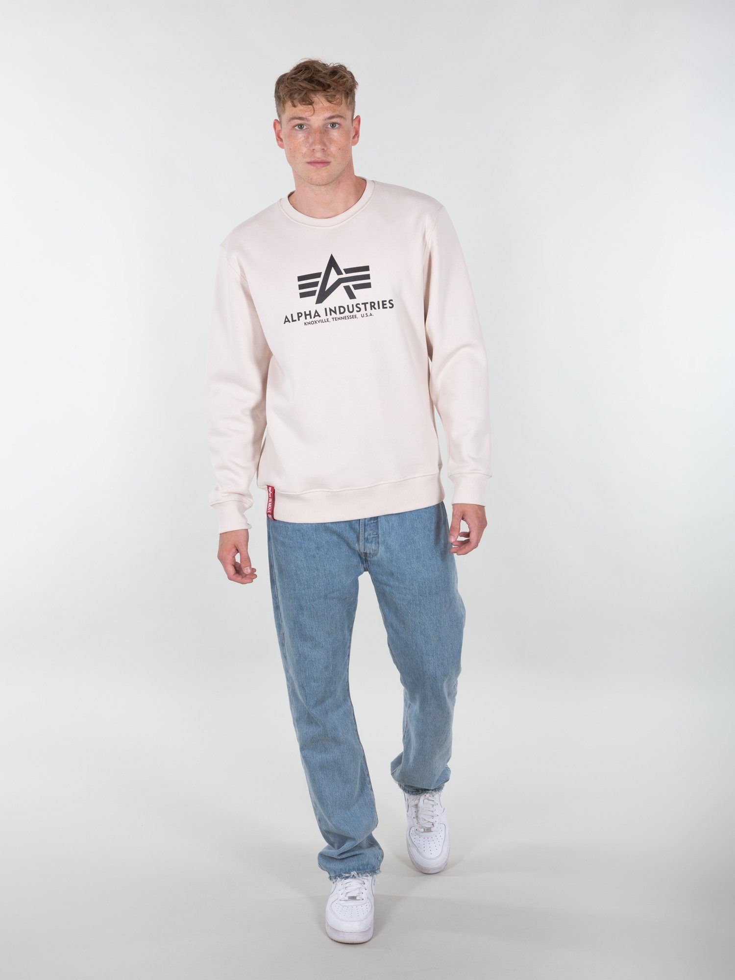 Sweater white - Industries Basic Industries Sweatshirts Sweater stream jet Men Alpha Alpha