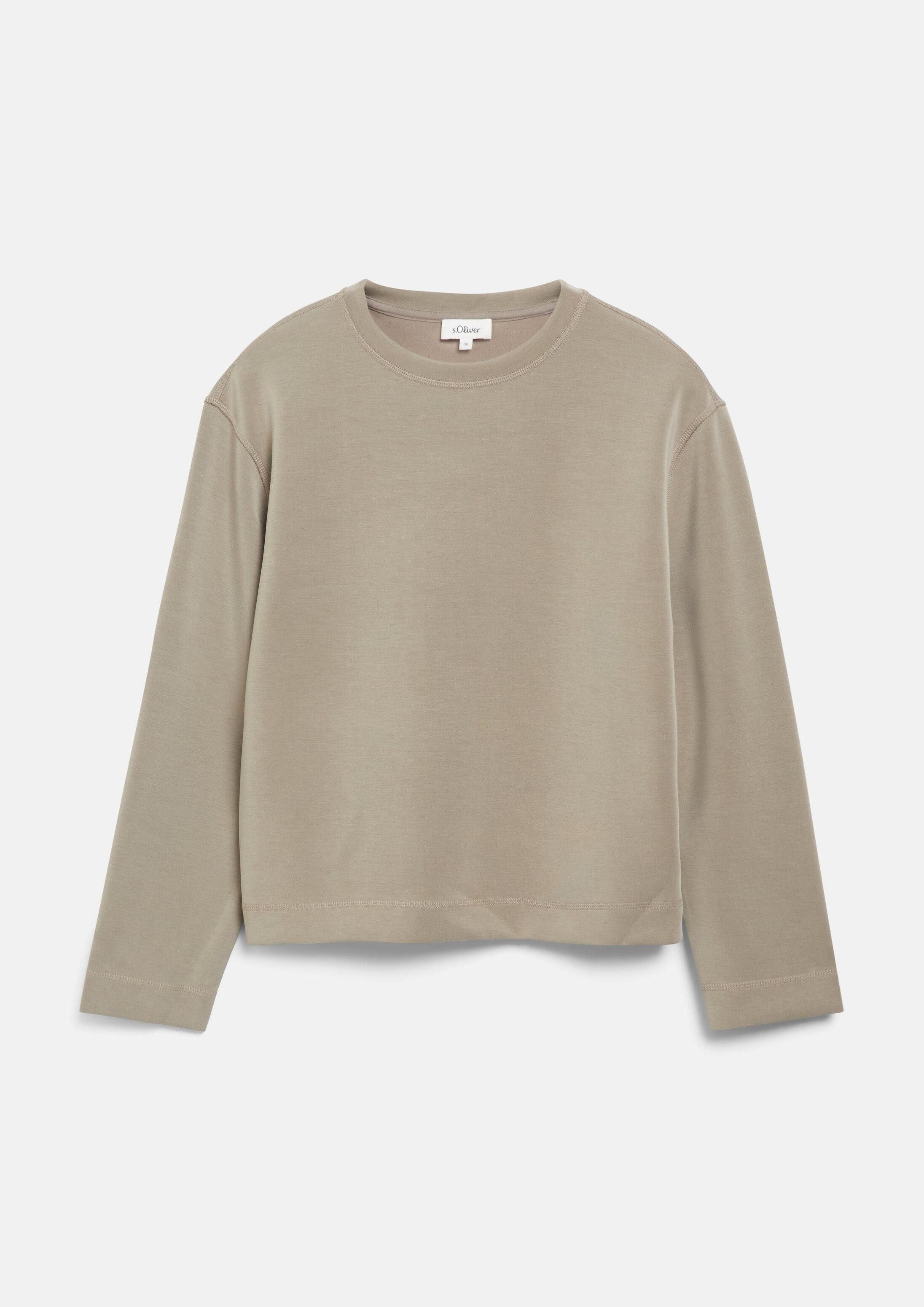 s.Oliver Sweatshirt Sweatshirt Scuba-Sweatshirt mit weitem Arm
