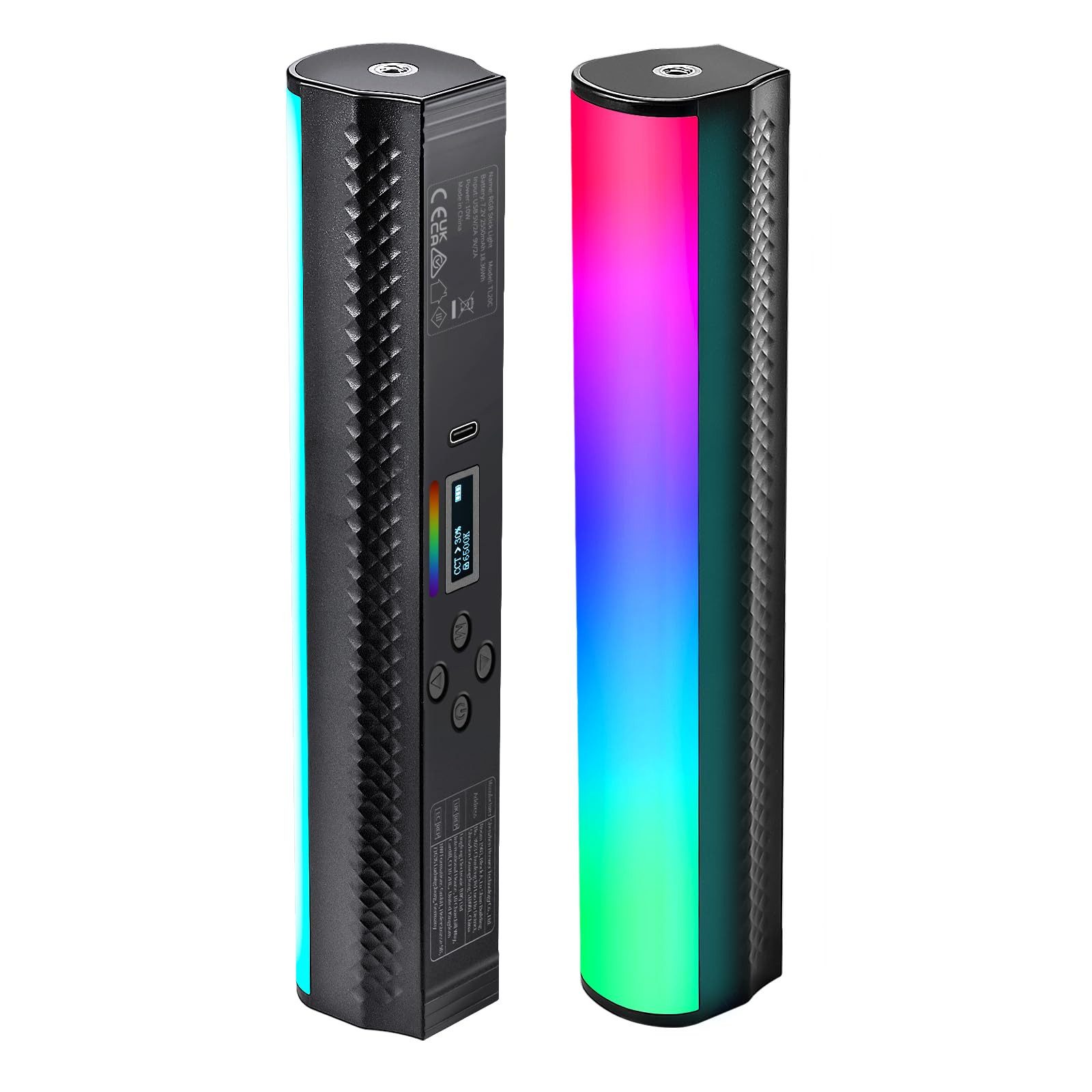 Neewer Videoleuchte TL20C RGB Lichtstab, magnetische Handfotografie, Dimmbar, Vollfarbe, 2500K-8500K, 2550mAh Akku, Videolicht für YouTube TikTok Vlog