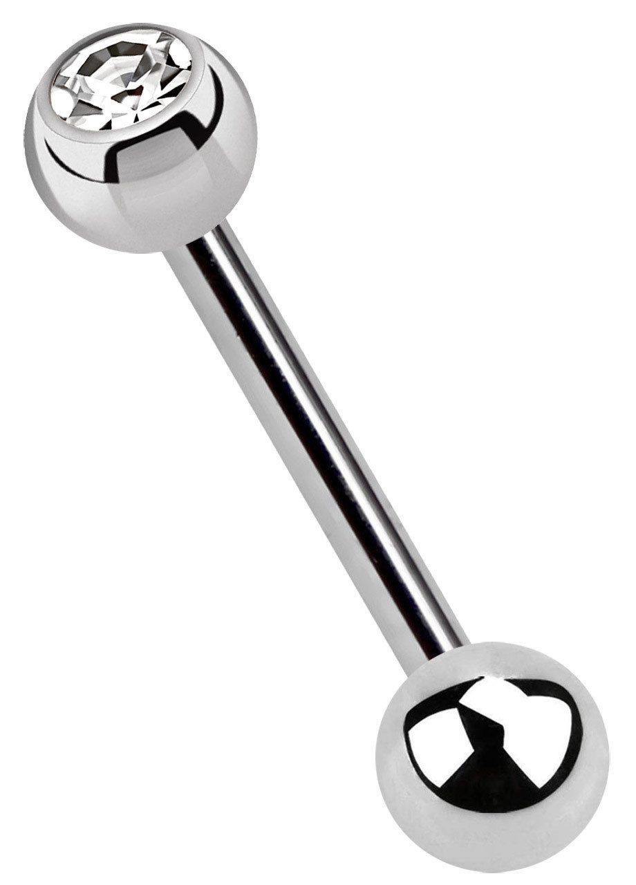 Adelia´s Intimpiercing Piercing - Intimpiercing Titan Zirkonia, mit Zirkonia, 1,2 mm Länge, 1,2 mm Stärke, Titan