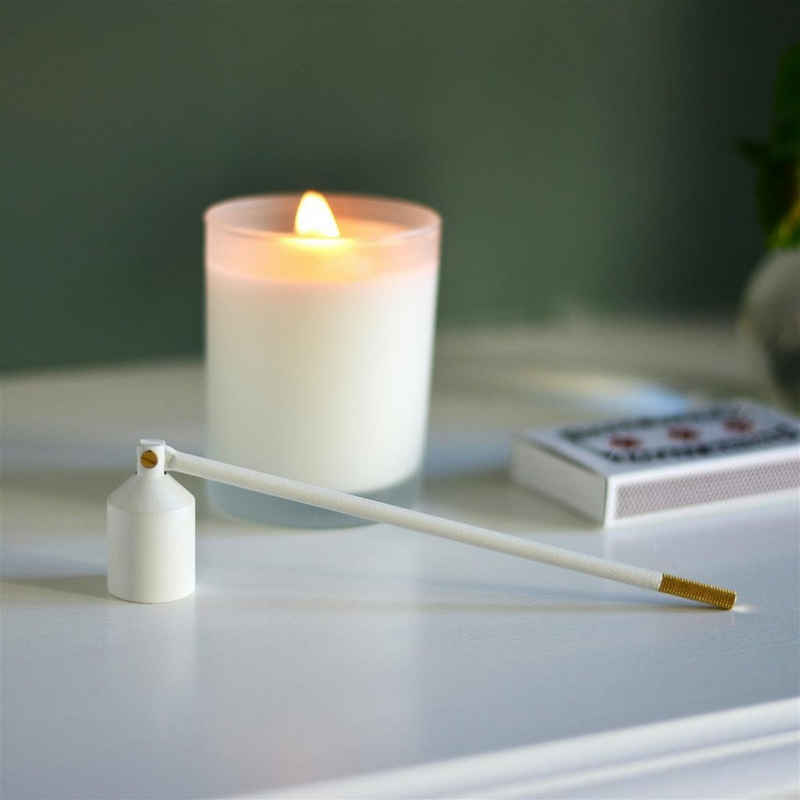 Nordic Flame Kerzenständer Nordic Flame Kerzenlöscher WHITE weiß gold 20cm