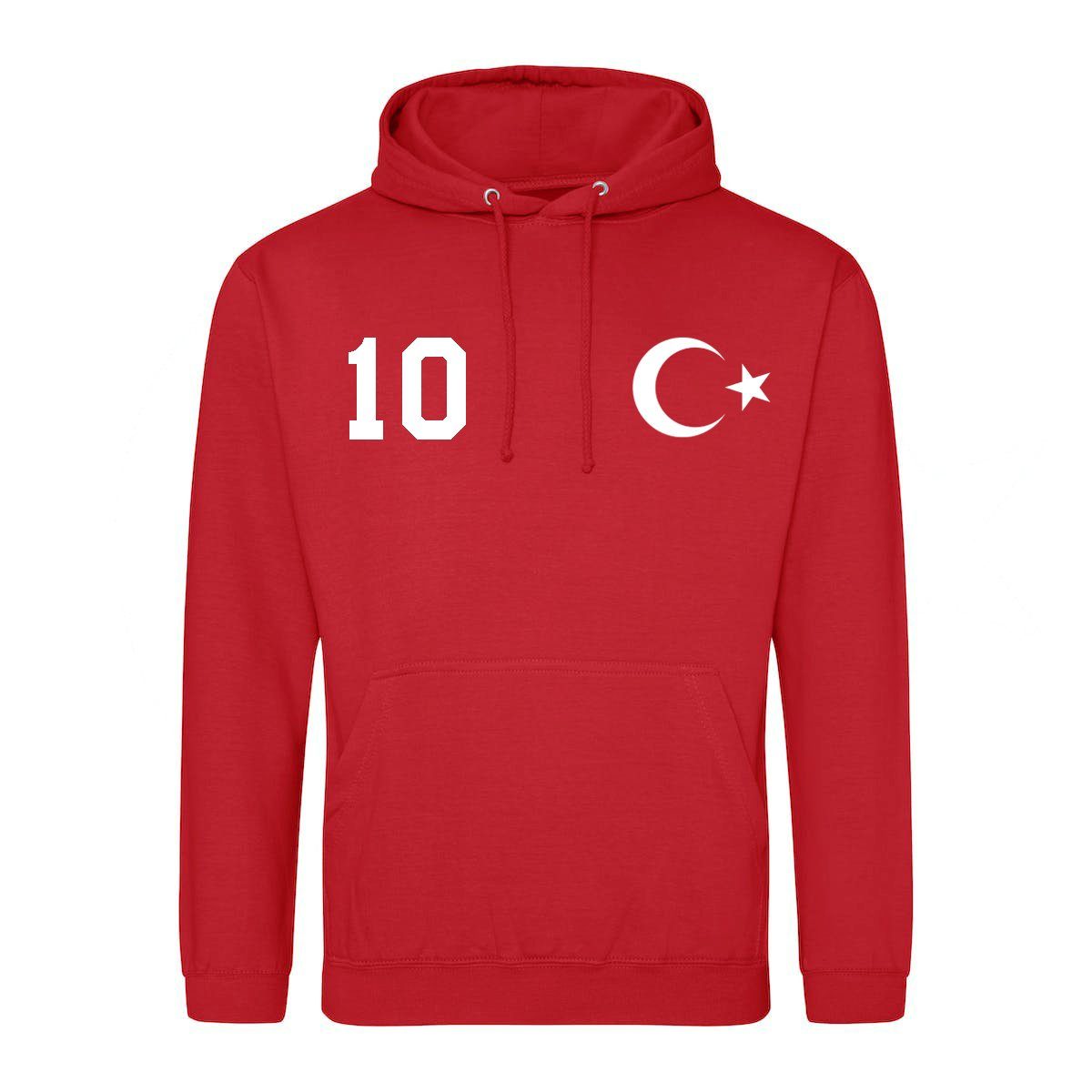 Youth Designz Kapuzenpullover Türkei Herren Hoodie im Fußball "Trikot" Look mit trendigem Frontprint