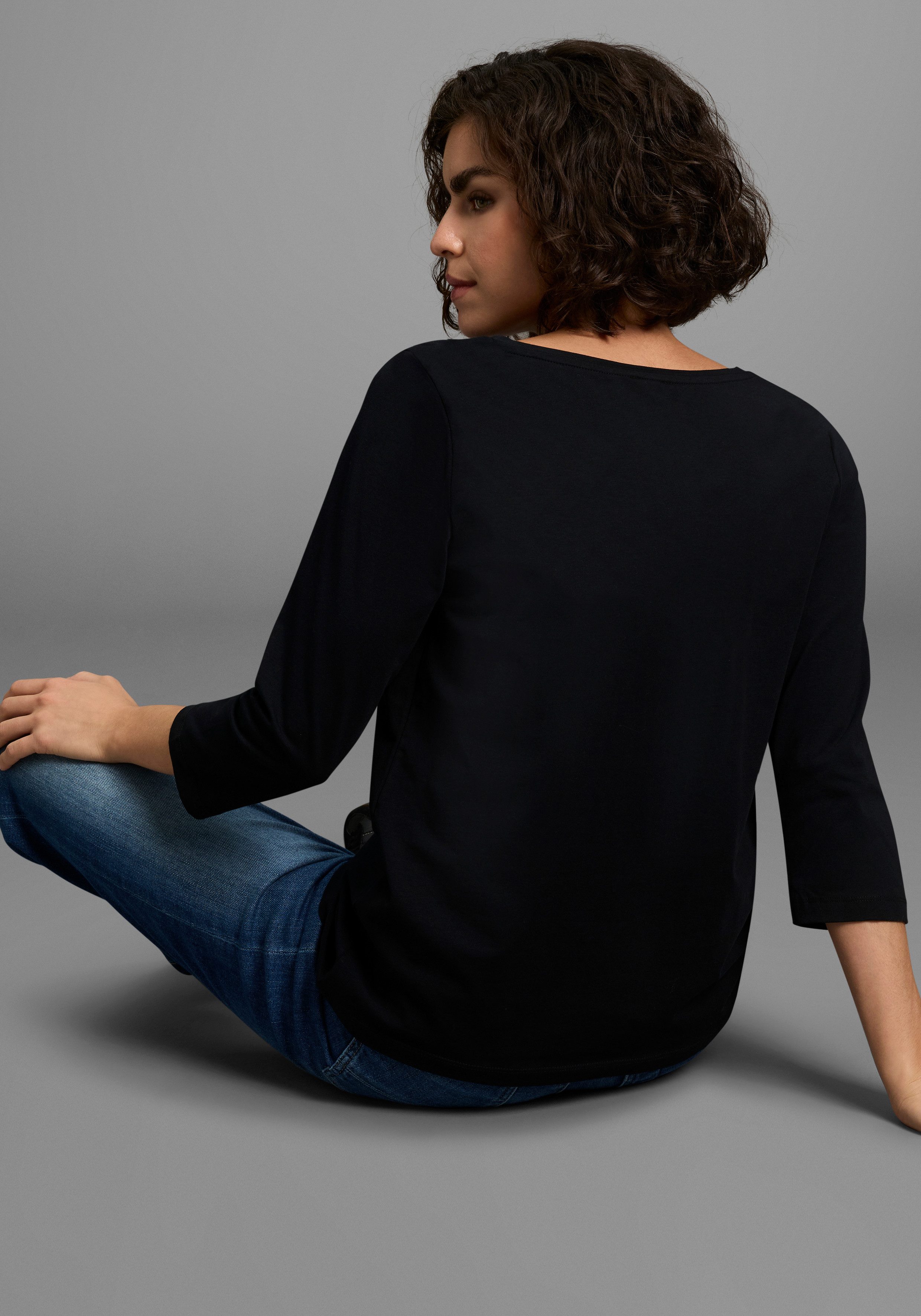 Laura Scott 3/4-Arm-Shirt Basic-Stil, 3/4-Ärmellänge, U-Boot-Ausschnitt, oh günstig online kaufen