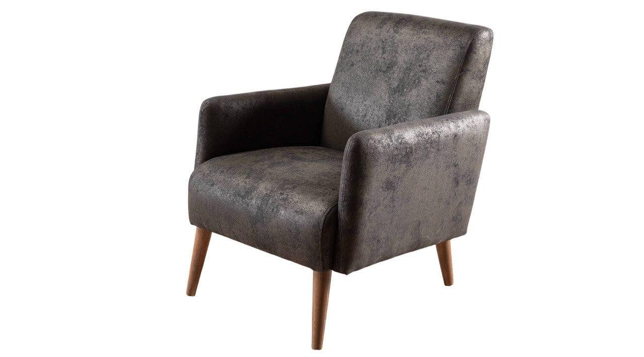 Sessel Modern Sessel Grau Design Sitz Polstermöbel Wohnzimmer Einrichtung