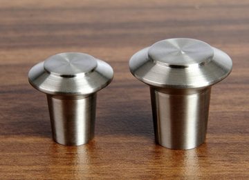 SO-TECH® Möbelknopf EK04 Ø 20 - 30 mm Edelstahl gebürstet, Echt Edelstahl gebürstet Knopf Knauf incl. Schraube