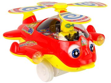 LEAN Toys Spielzeug-Flugzeug Flugzeugschieber Stick Plane Pusher Spielzeug Propeller Sound Flugzeug