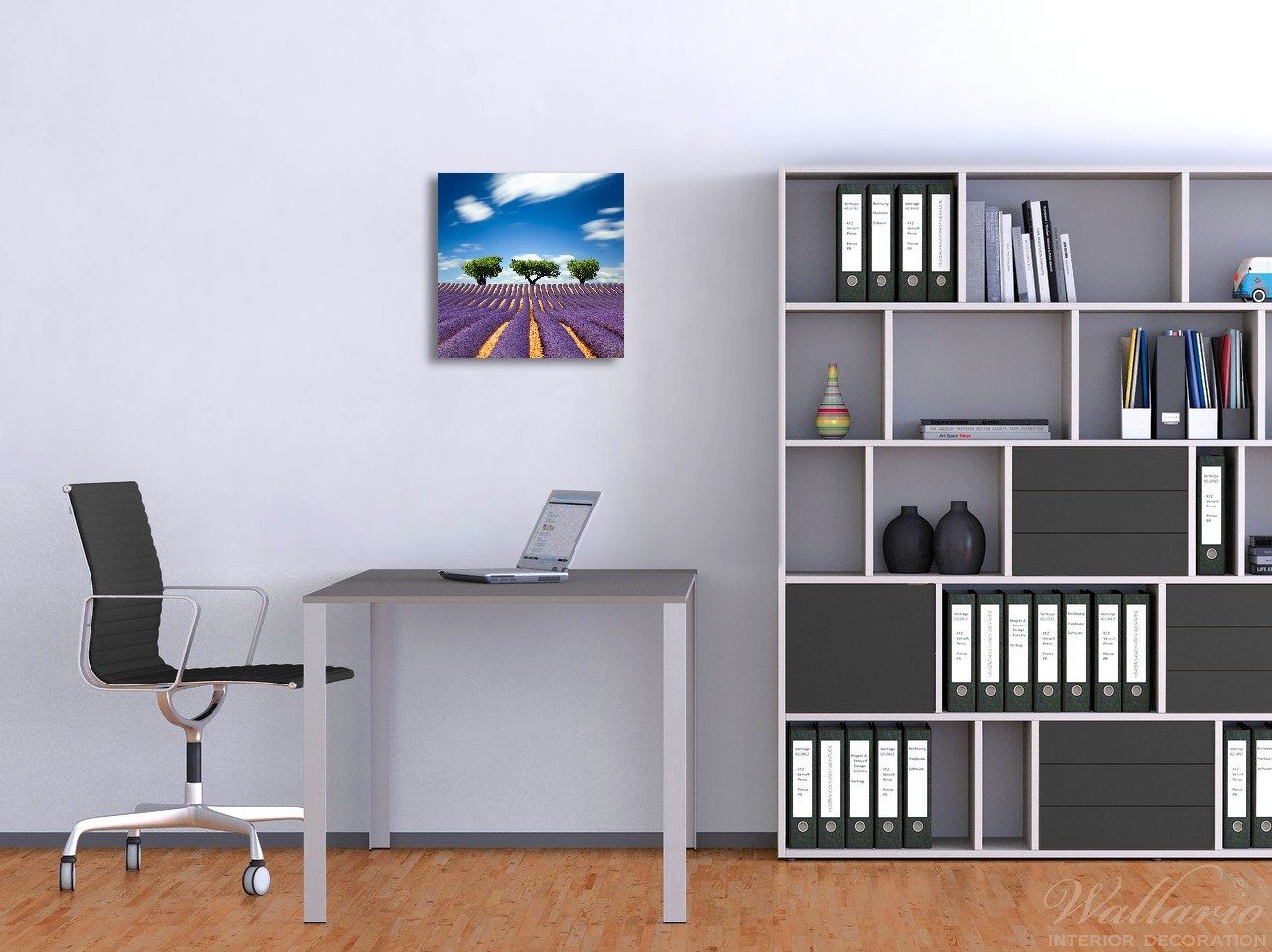 Wallario Glasbild, Abstraktes lila Blumenfeld mit günstig online kaufen
