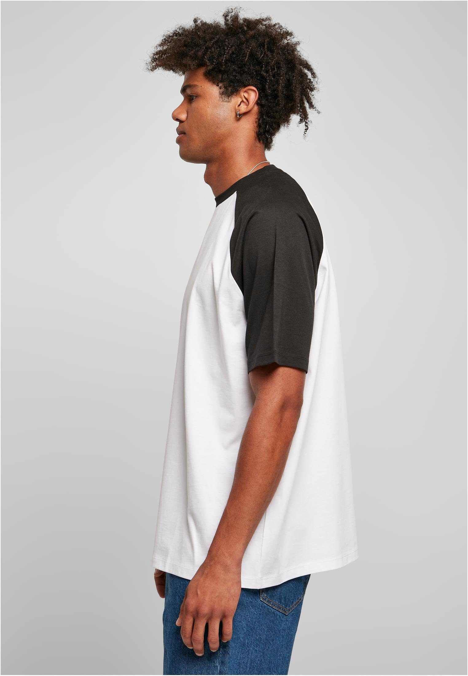 URBAN CLASSICS Kurzarmshirt Oversized Herren Raglan Organic Tee (1-tlg) white/black