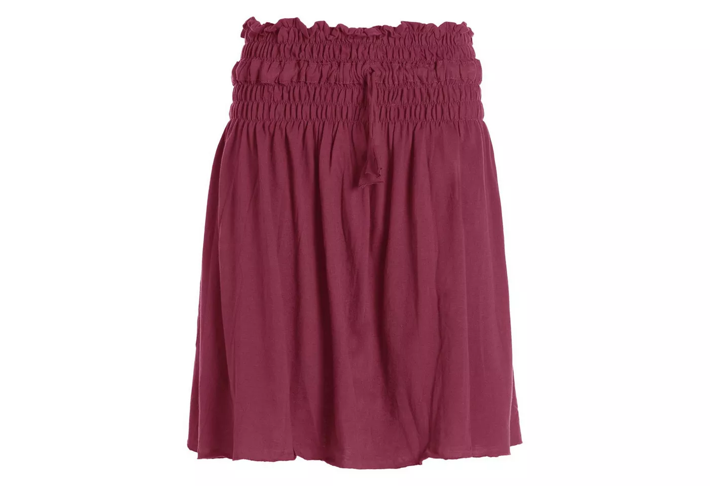 Vishes A-Linien-Rock Damen Rock knielang Basic-Rock Baumwoll-Rock Einfarbig Schlicht Boho, Hippie, Yoga Style