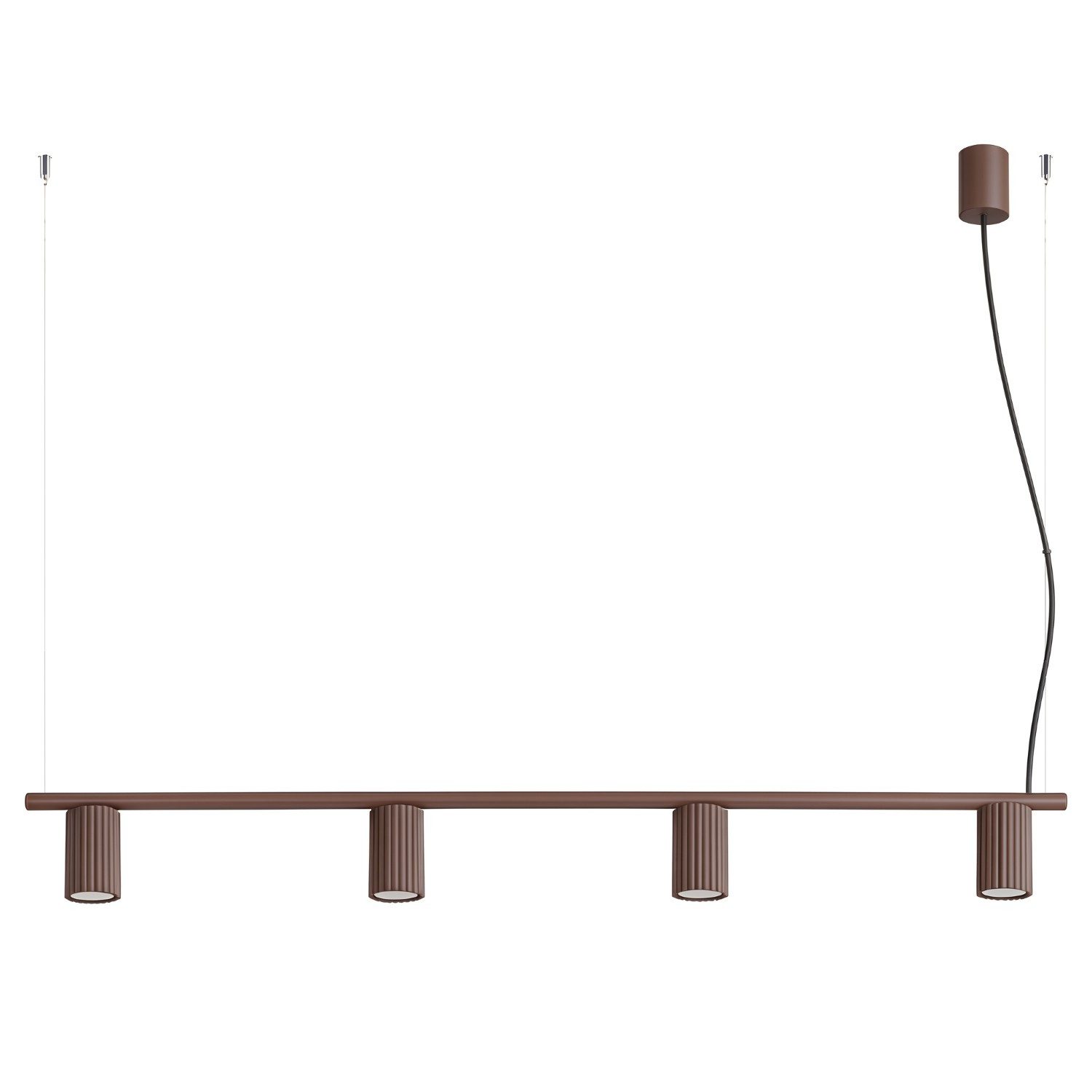 SOLLUX lighting Kronleuchter Kronleuchter KARBON 4 braun, Nicht enthalten