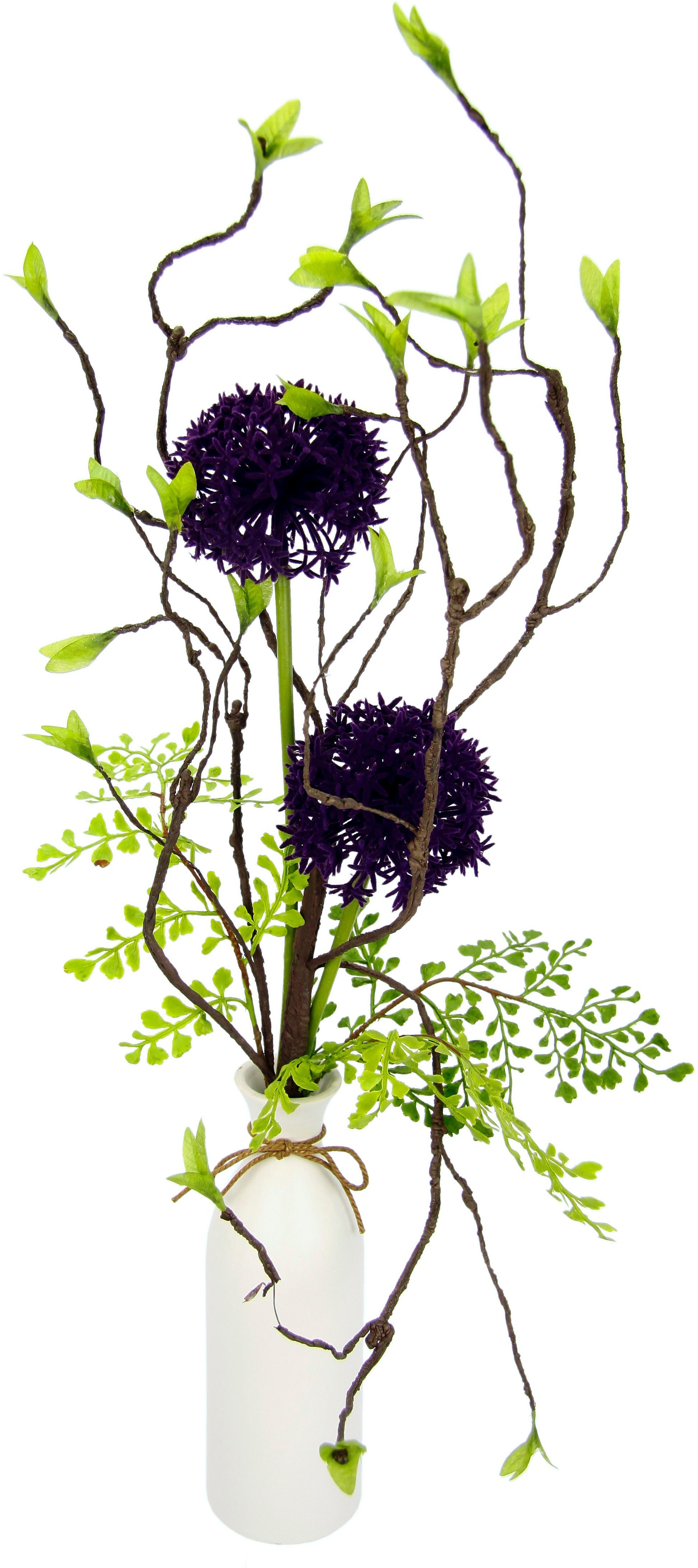Kunstblume Arrangement Allium, cm, 63 Höhe aus Vase Keramik I.GE.A