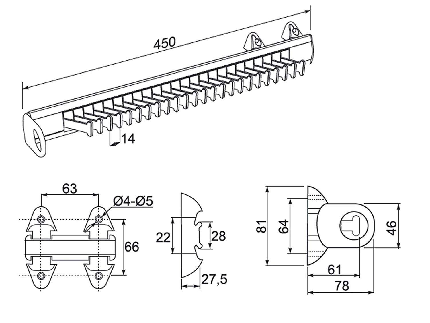 verwendbar silber / rechts und St), Krawattenhalter schwarz Ausführungen (1 SO-TECH® versch. White-Line links Gürtelhalter, Ausziehbarer Krawatten-