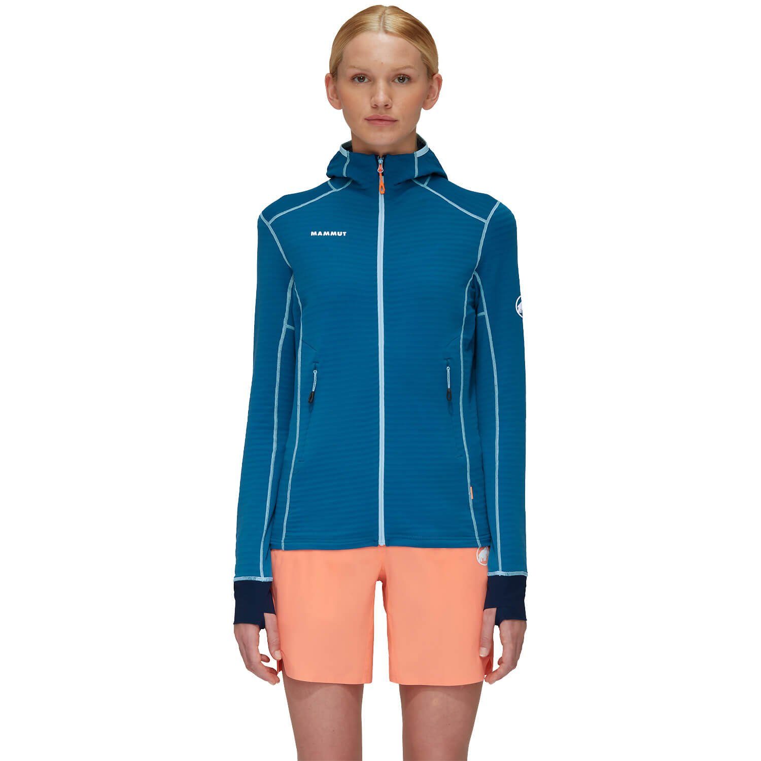 mit Azurblau Taiss Mammut Fleecejacke Light Fleecejacke Kapuze