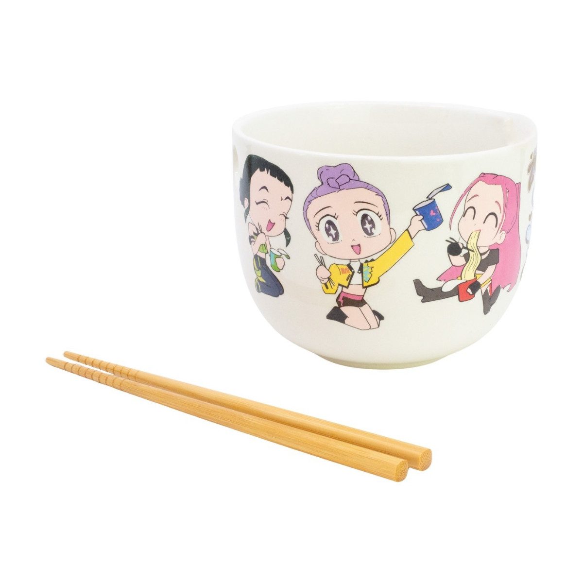 K-Pop Demon Hunters Schüssel Ramen Schüssel 2515 ml mit Stäbchen Geschenkbox, Keramik – Bild 4 von 5