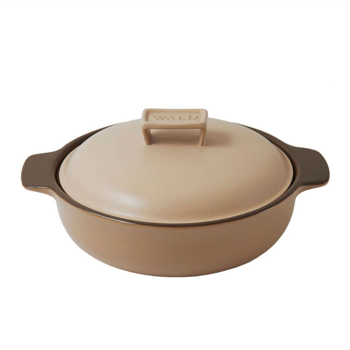 WALD Kochtopf Keramik-Kochtopfe groß flach, beige