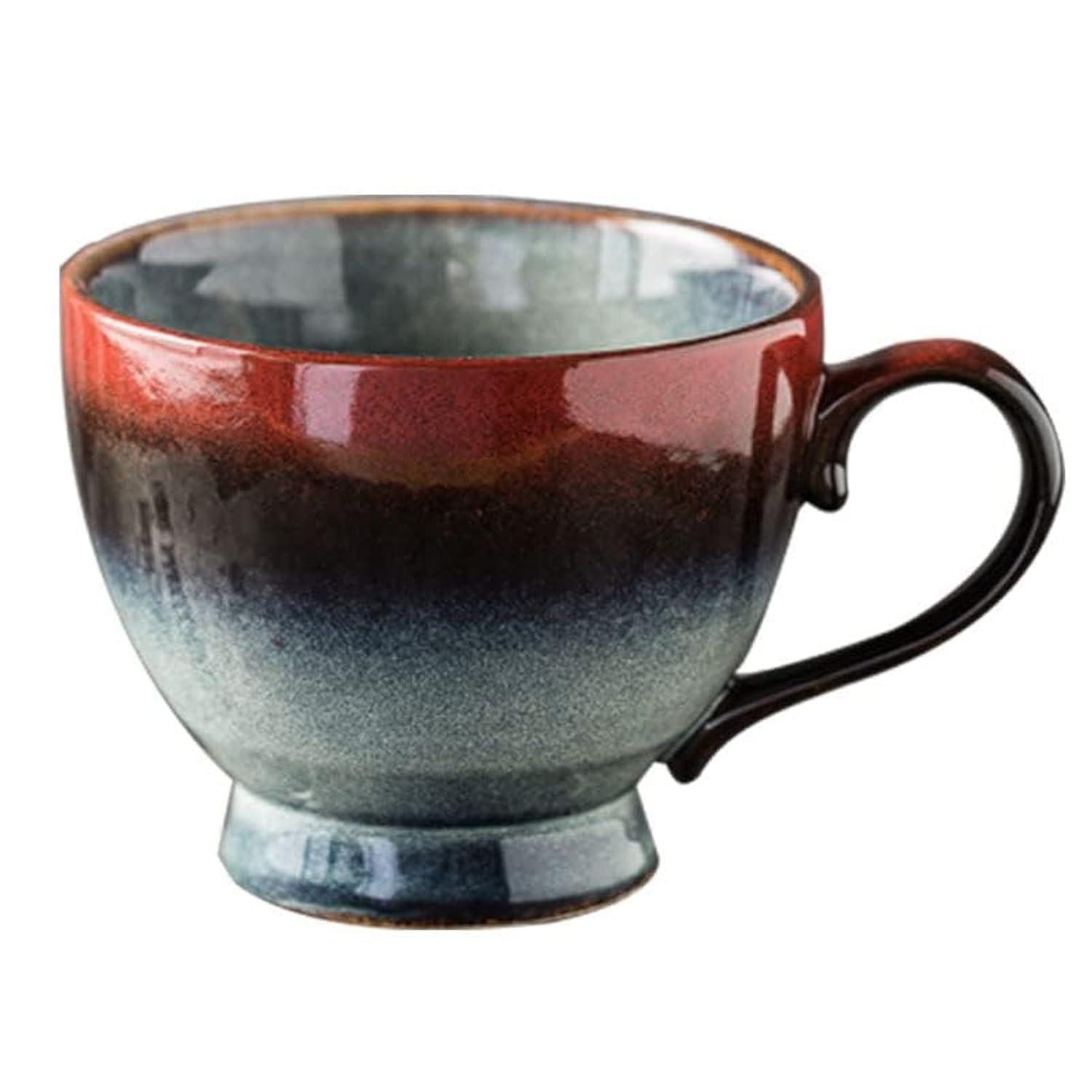LuxusKollektion Cappuccinotasse Kaffeetasse Keramik 500ml Retro Rot Künstlerdesign, Keramik