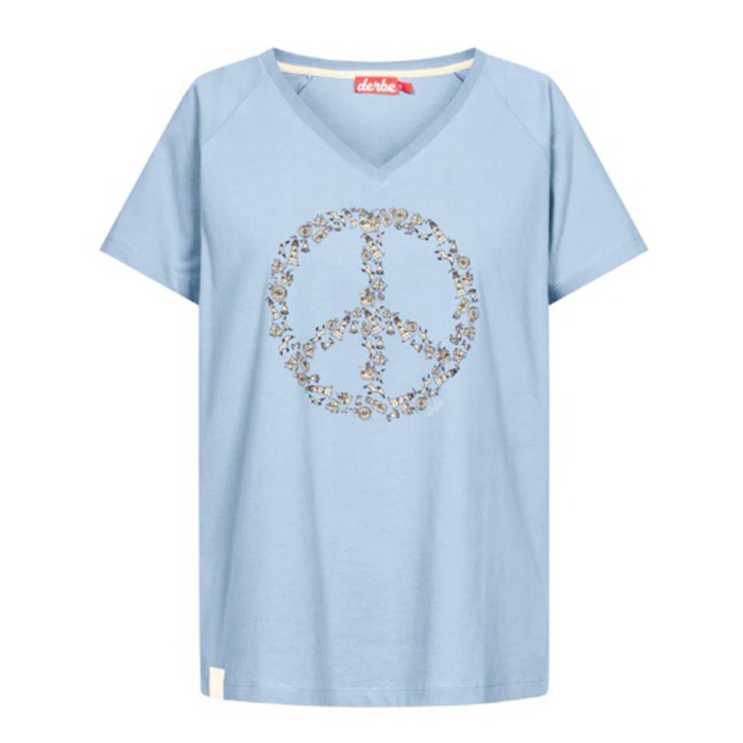 Derbe Print-Shirt PEACE mauve