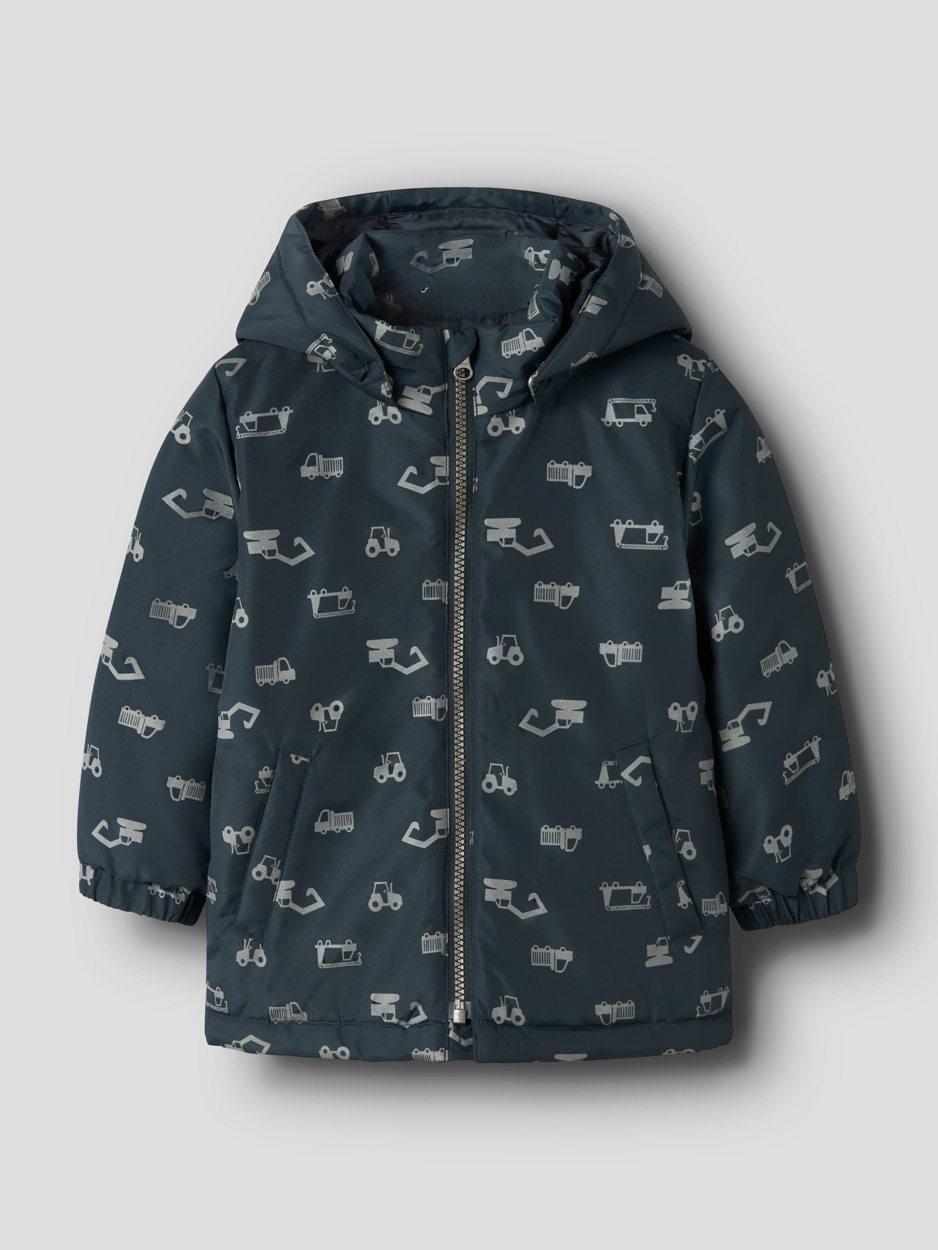 Name It Outdoorjacke NMMMAX JACKET PA REF AOP NOOS Kunstfaser, abnehmbare Kapuze, wasserabweisend