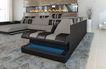 Sofa Dreams Wohnlandschaft Polster Sofa Stoff Couch Apollonia XXL U Form Stoffsofa, mit LED, wahlweise mit Bettfunktion als Schlafsofa, Designersofa