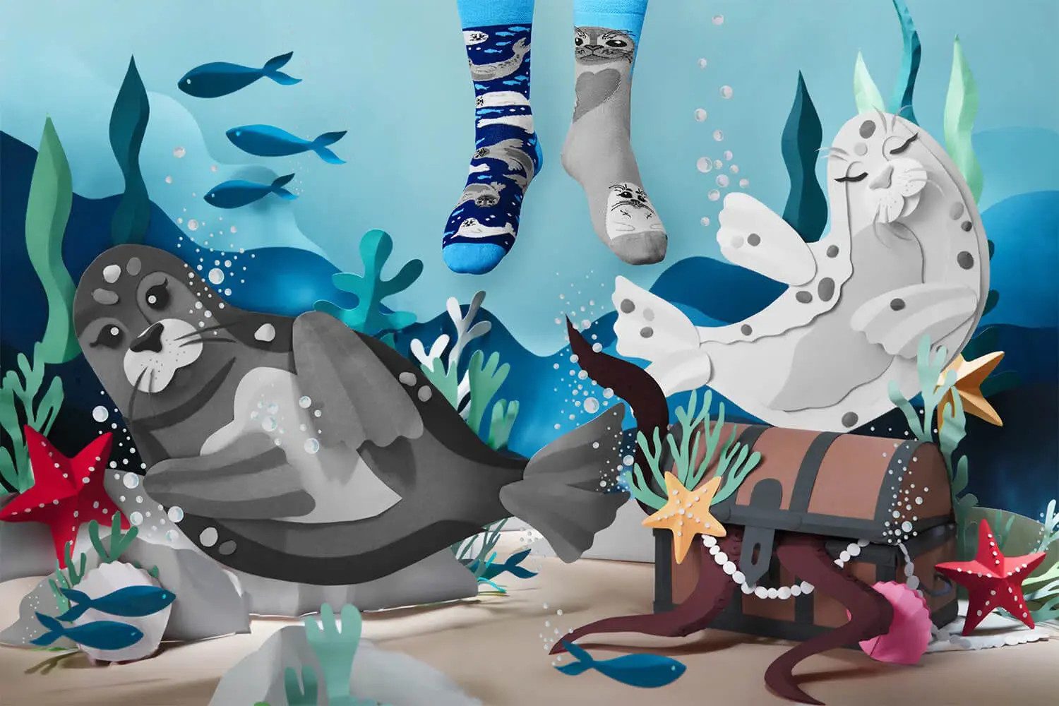 Many Mornings Freizeitsocken Many Mornings Save The Seals (1 Paar, 1-Paar, 1 Paar) immer ein dismatching Paar – Bild 3 von 3