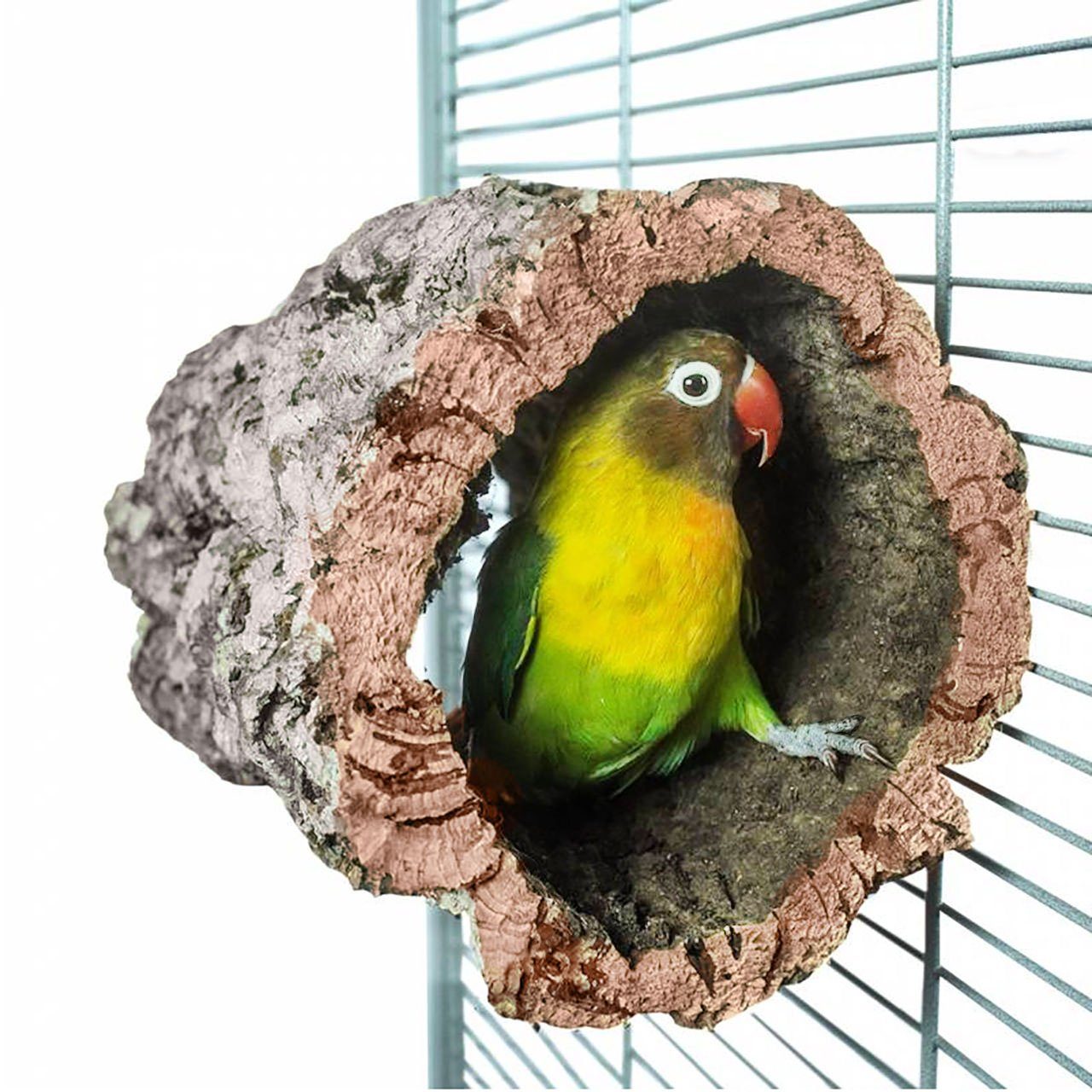 Happy Bird Vogelhaus Natur Kork Höhle, Small Kork Höhle Korktunnel, ca. 20 x 20 x 15 cm