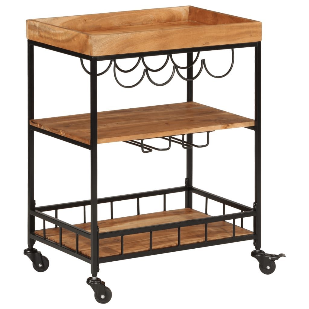 vidaXL Küchenwagen Barwagen 60x40x80 cm Massivholz und Eisen