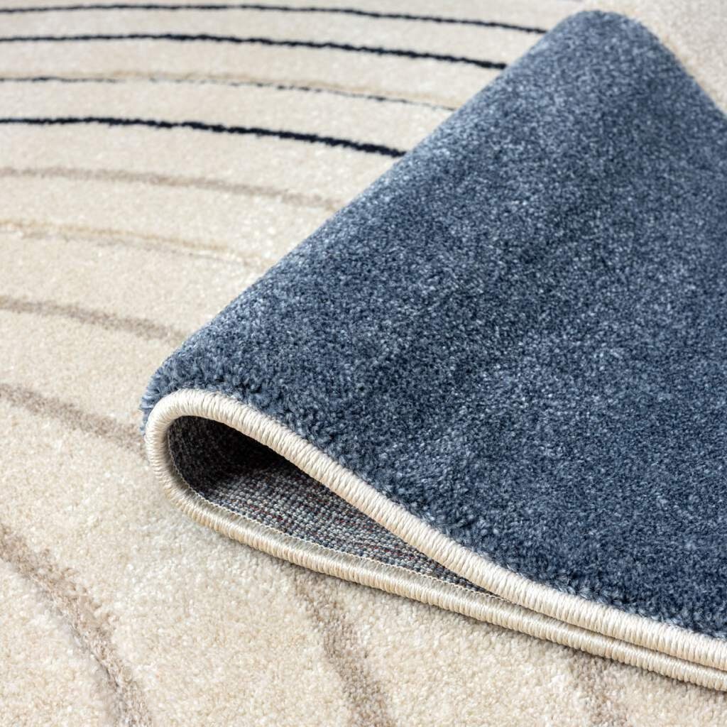 Carpet City Teppich BONITO 7170, rechteckig, Höhe: 11 mm, Läufer, Flachflor, Hochtief-Muster/ 3D-Effekt, Geo-Muster, Wohnzimmer