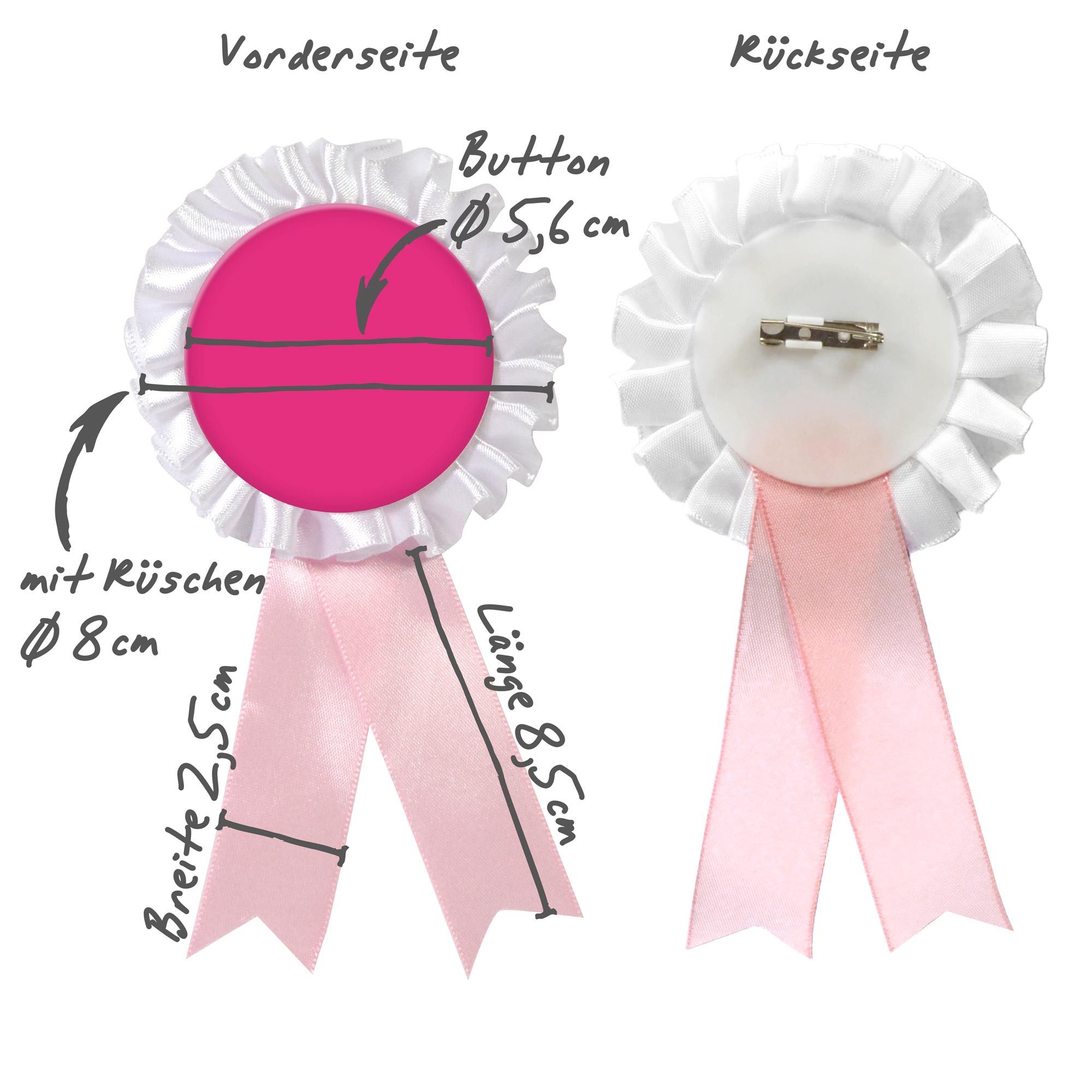 Frau WUNDERVoll Papierdekoration JGA Gruppenset Schärpen pink, Team Braut