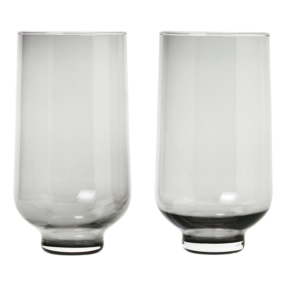 blomus Gläser-Set FLOW Set 2 Trinkgläser Wasserglas Trinkglas Glas farbig smoke 400 ml, Glas